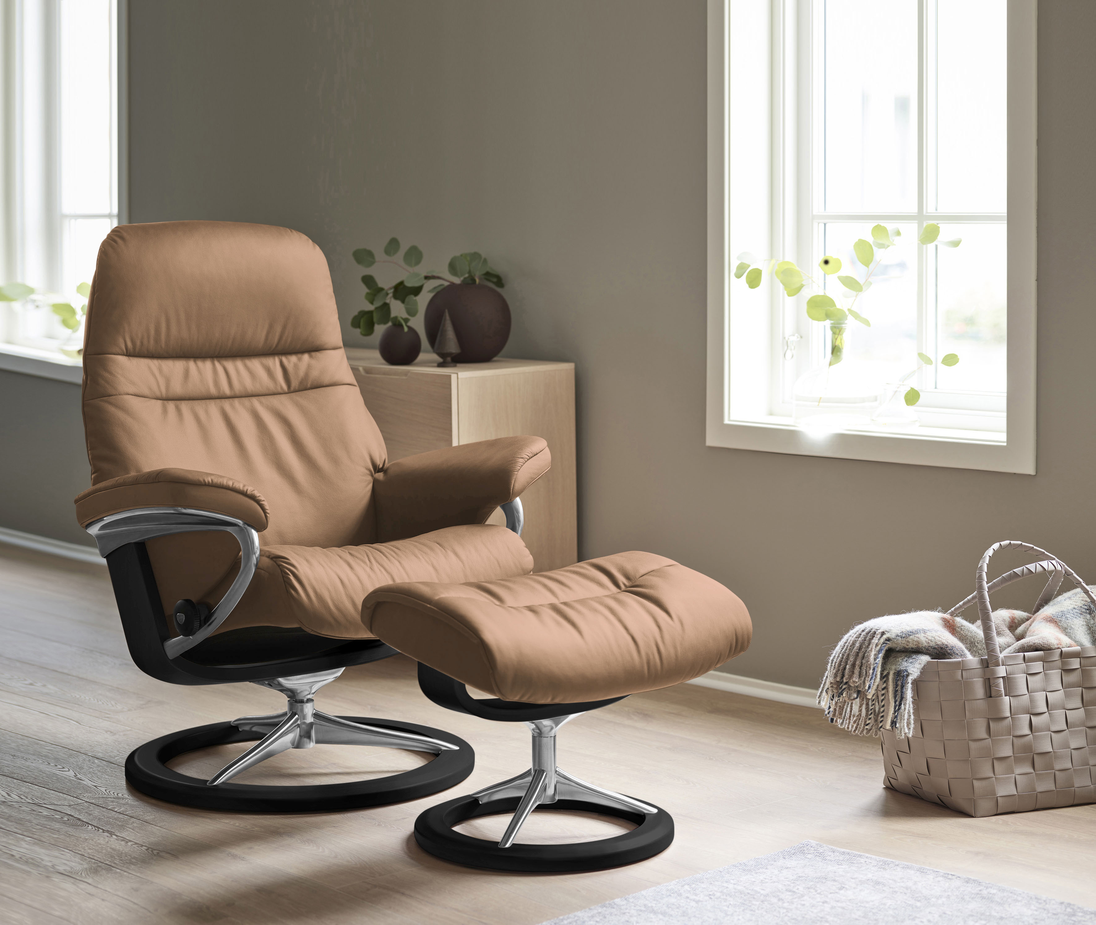 Stressless Fußhocker "Sunrise" mit Signature Base, Gestell Schwarz