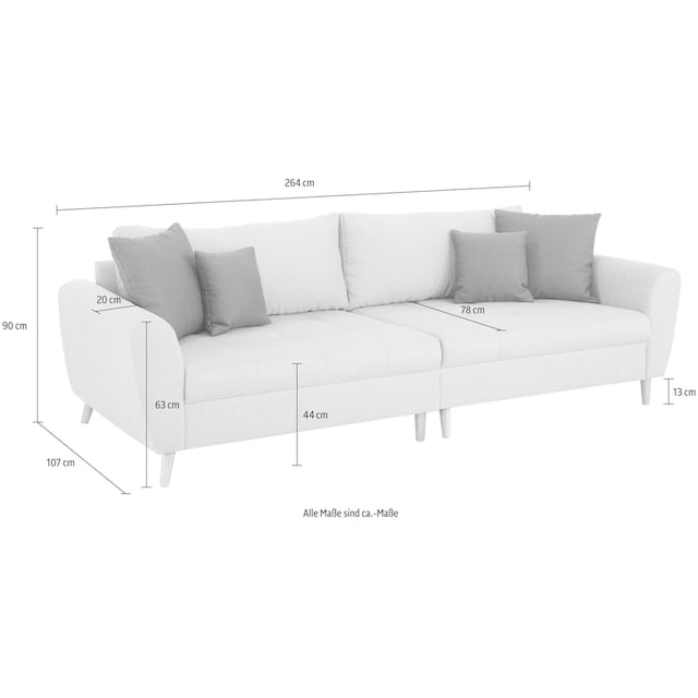 Home affaire Big-Sofa »Penelope«, feine Steppung, lose Kissen,  skandinavisches Design bestellen | BAUR