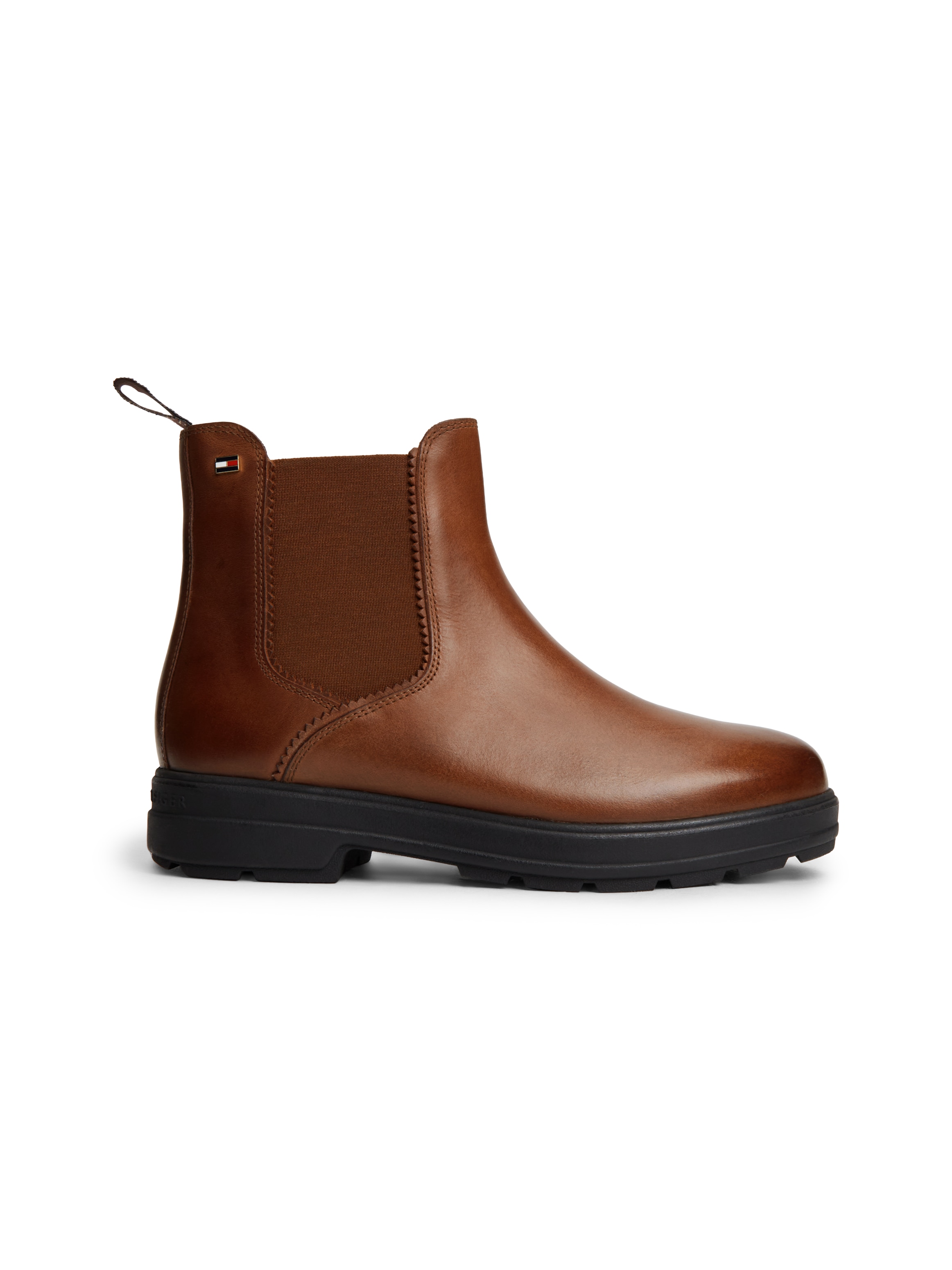 Tommy Hilfiger Chelseaboots »TH FLAG OUTDOOR CHELSEA BOOT«  Blockabsatz, Schlupfboots mit beidseitigem Stretcheinsatz