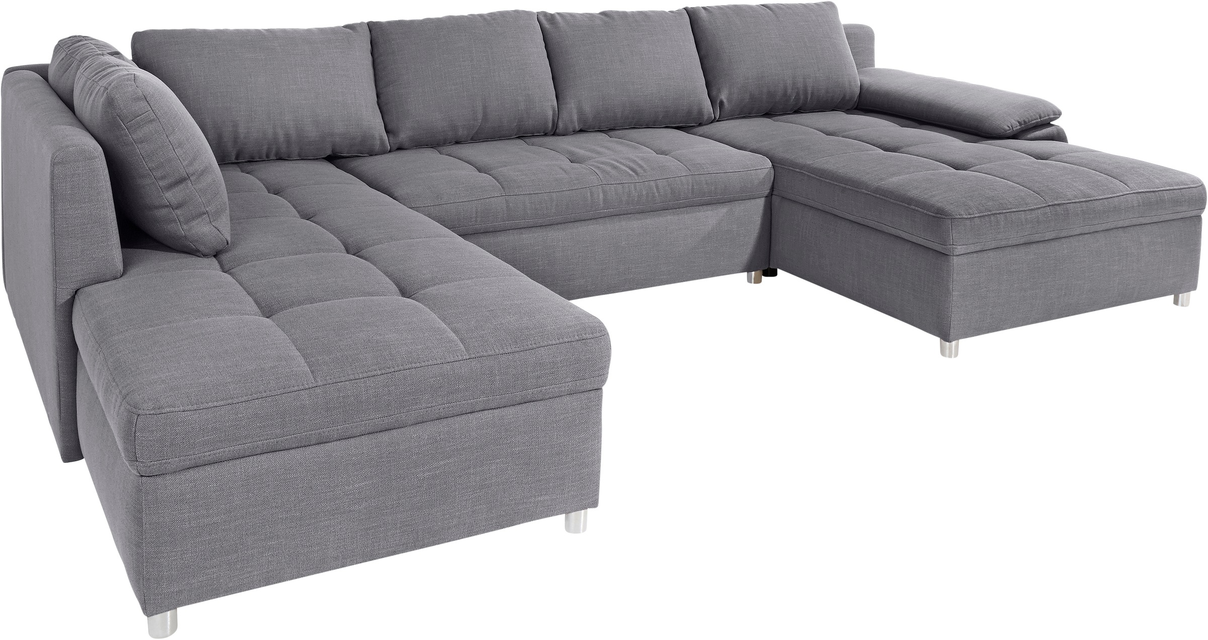 Wohnlandschaft HOME AFFAIRE "Labene U-Form", grau, B:326cm H:82cm T:90cm, Struktur fein (95% Polyester, 5% Polyamid);Luxus-Microfaser ALTARA NUBUCK (100% Polyester);Kunstleder SOFTLUX / Struktur (100% Polyester);Struktur (100% Polyester), Sofas, Wohnlands 6