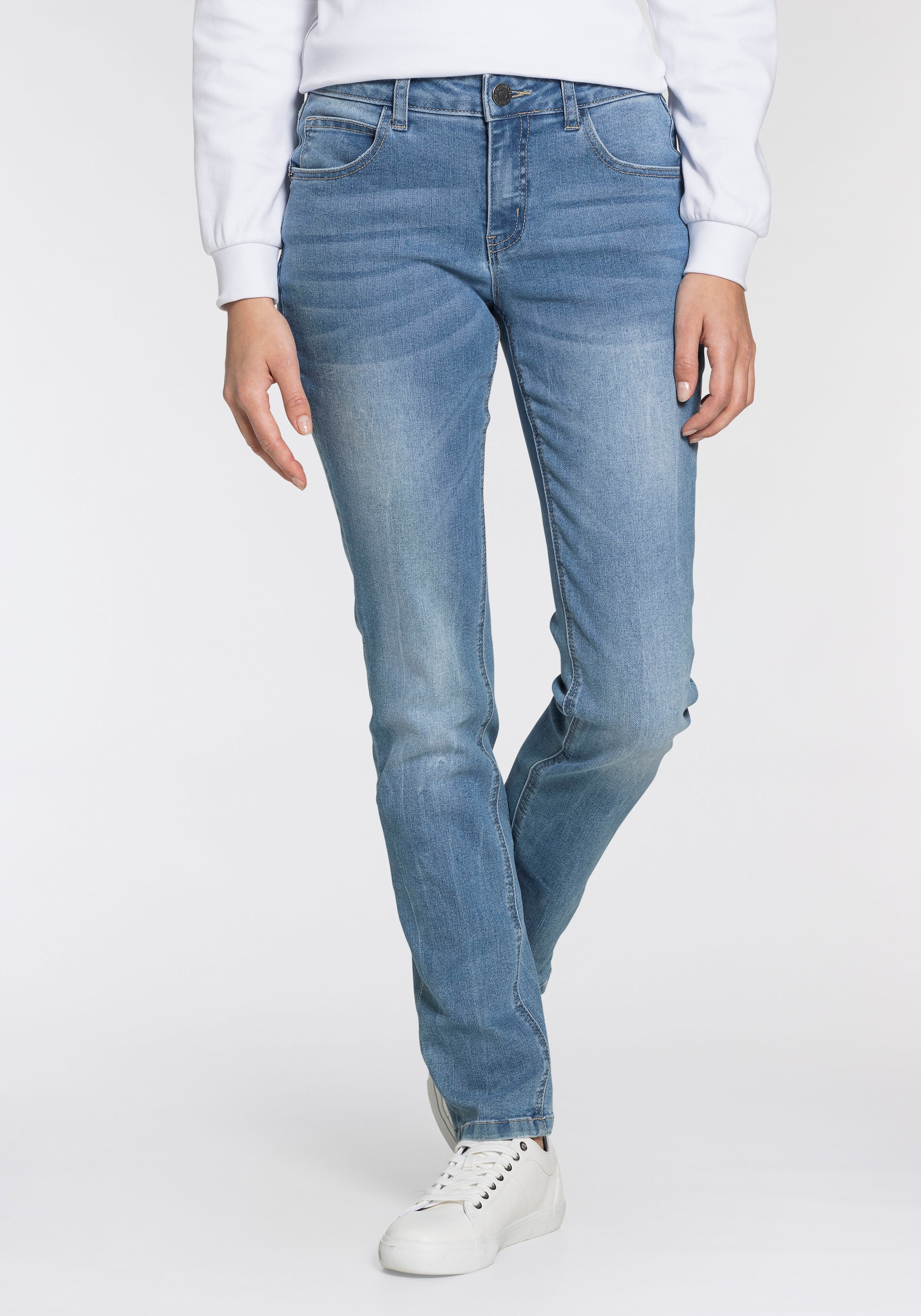 KangaROOS Relax-fit-Jeans "RELAX-FIT HIGH WAIST", knöchelfreie Schnittform, krempelbare Beinabschlüsse