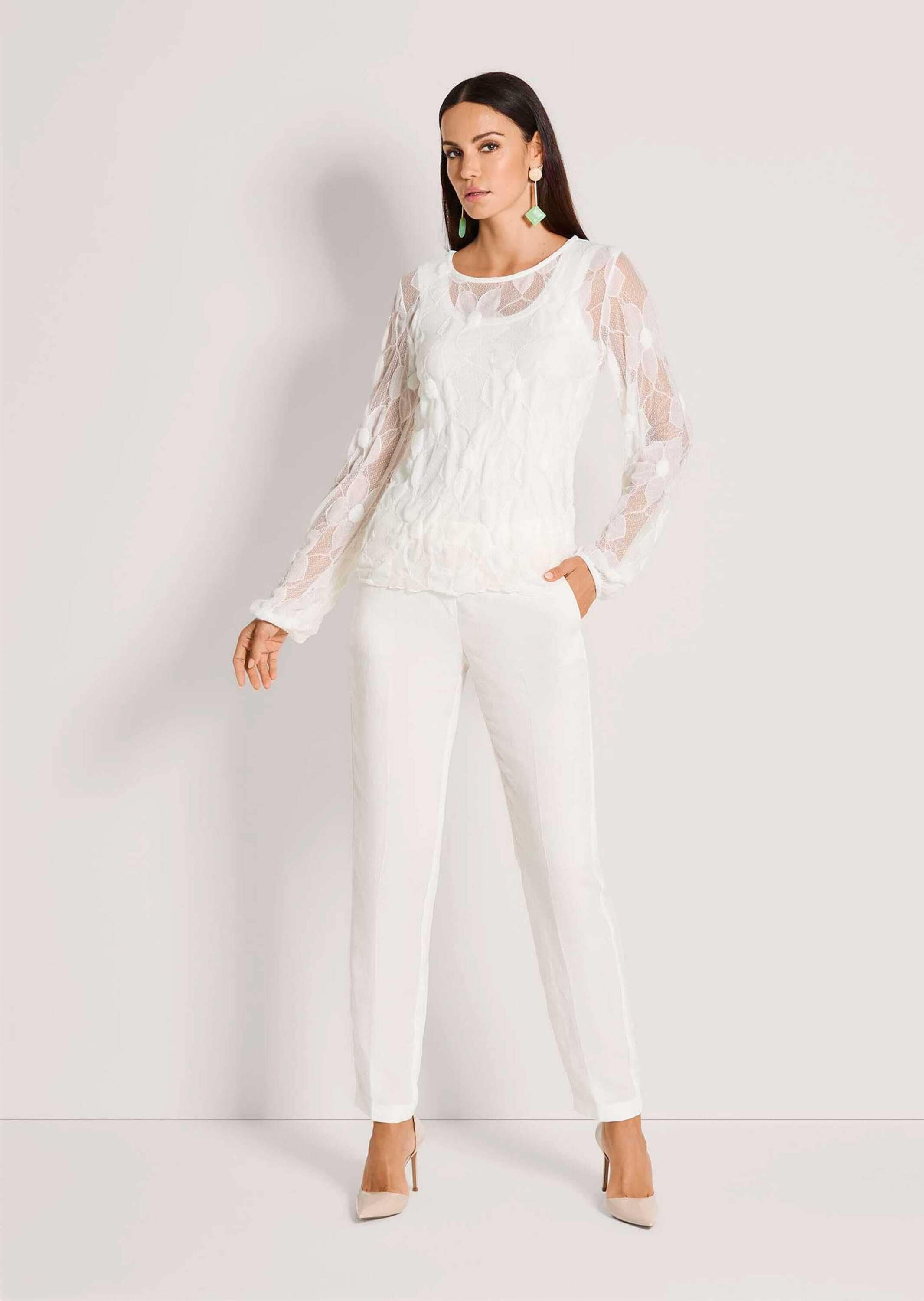 MADELEINE Langarmshirt »Spitzenbluse Elegantes Langarmshirt aus Spitze, transparent« Transparente Spitze