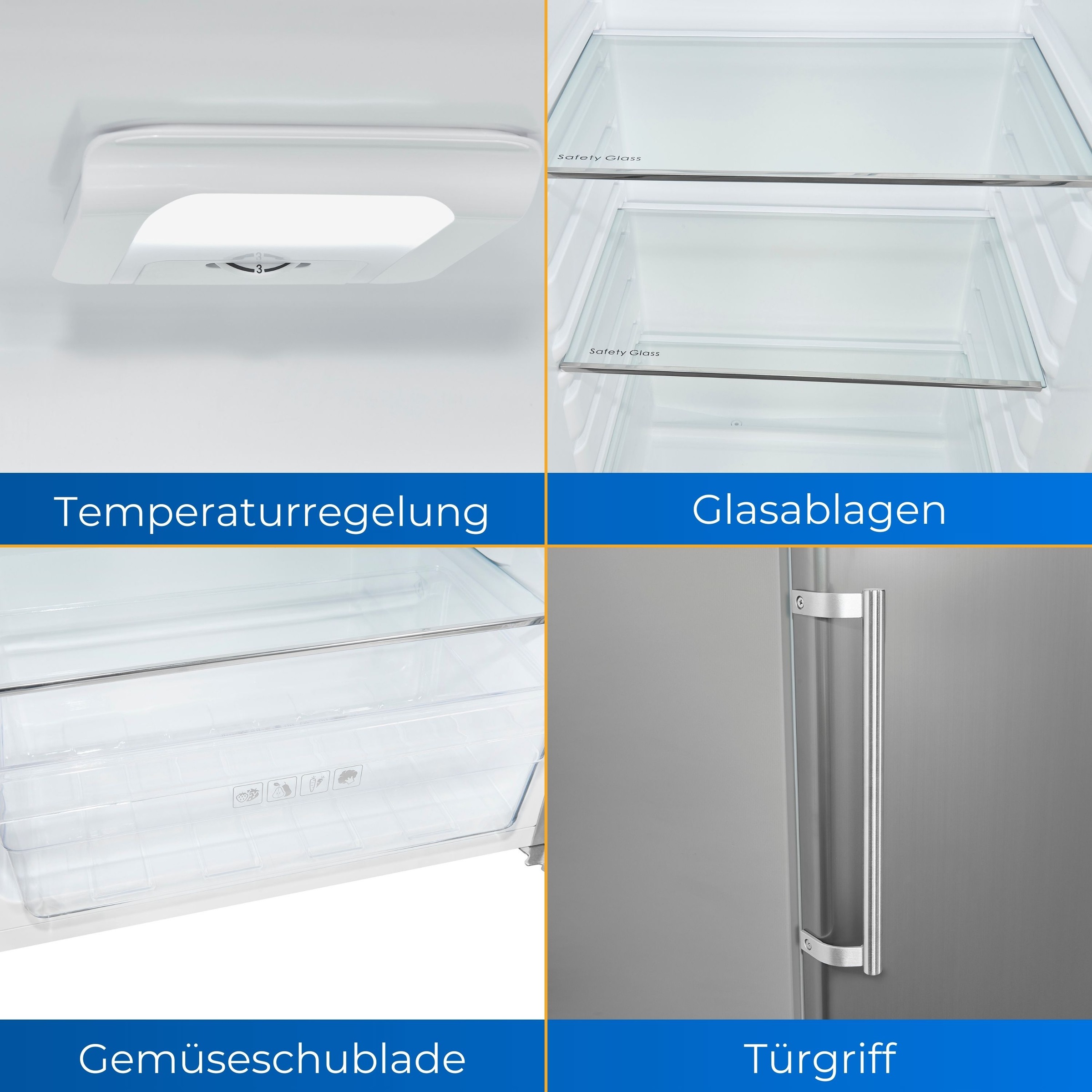 exquisit Vollraumkühlschrank »KS350-V-H-040D inoxlook«