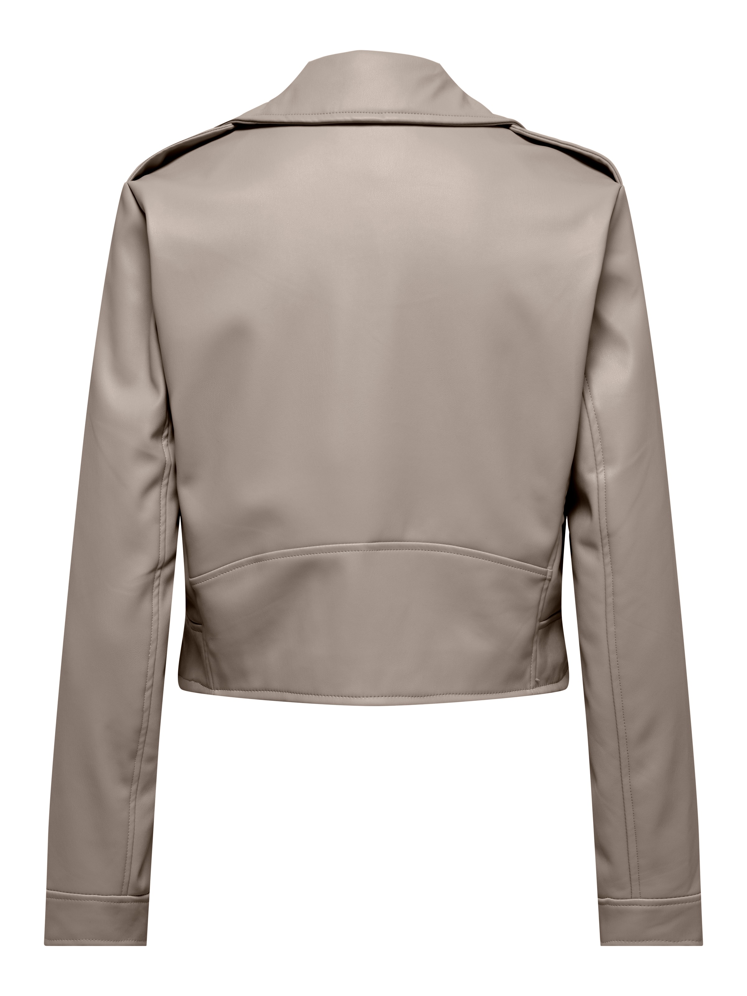 Lederimitatjacke ONLY "ONLCARMEN FAUX LEATHER BIKER CC OTW", Damen, Gr. L, string, Web, Obermaterial: 100% Polyester, unifarben, figurbetont kurz, V-Ausschnitt, Jacken, mit asymmetrischem Reißverschluss 2