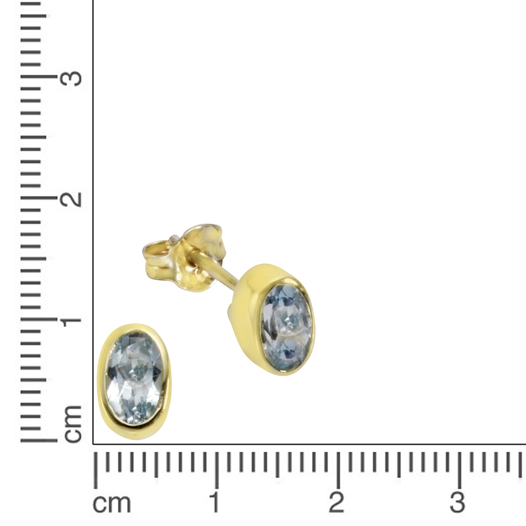 Vivance Paar Ohrstecker »585/- Gelbgold Blautopas«