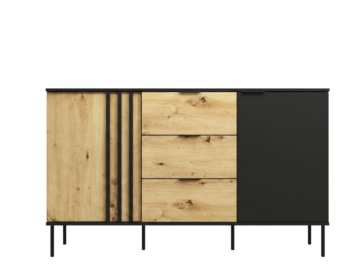OTTO home Kommode »AELLOR Sideboard mit 3 Schubladen und 2 Türen, viel Stauraum« Schubkastenkommode mit 4 Fächer, modernes Design