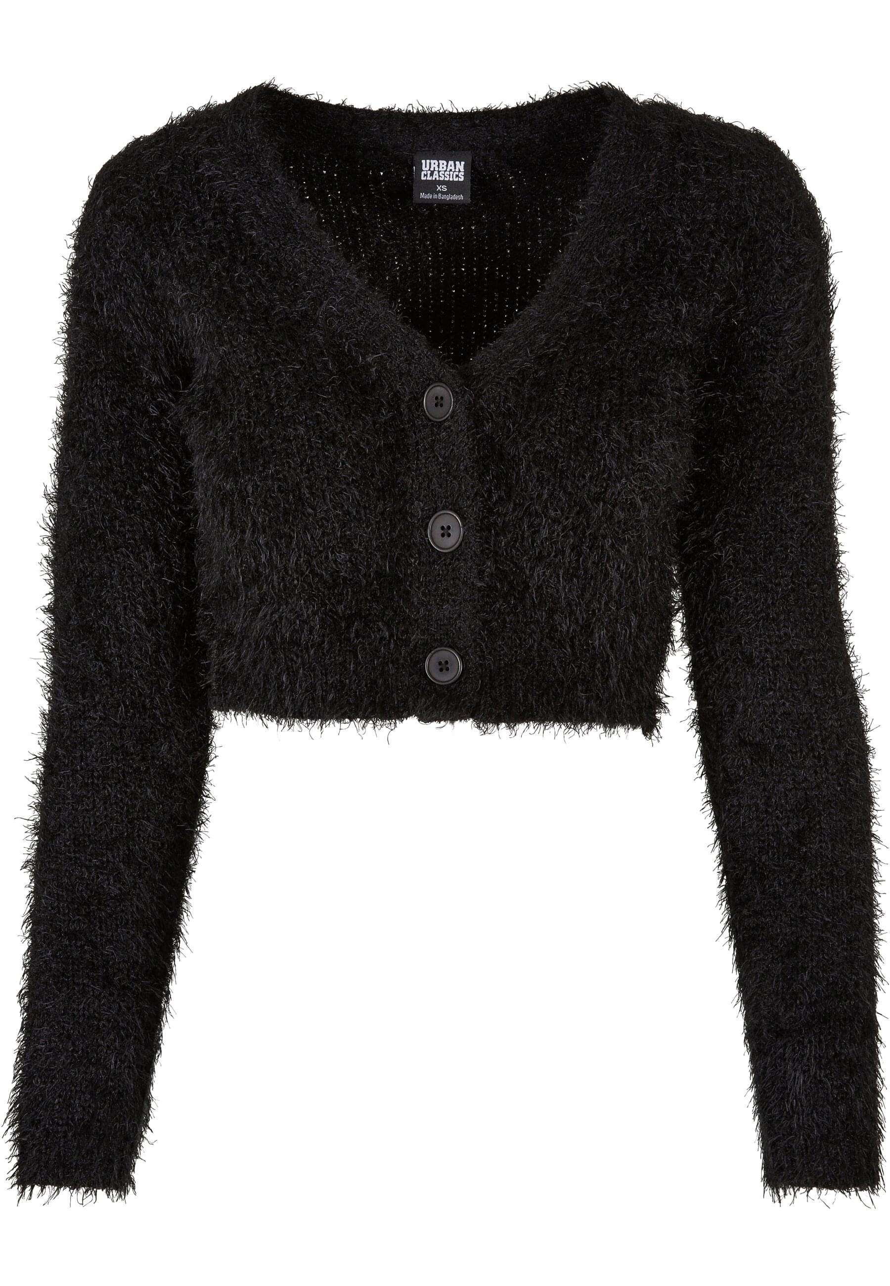 URBAN CLASSICS Strickjacke "Urban Classics Damen Ladies Cropped Feather Cardigan"