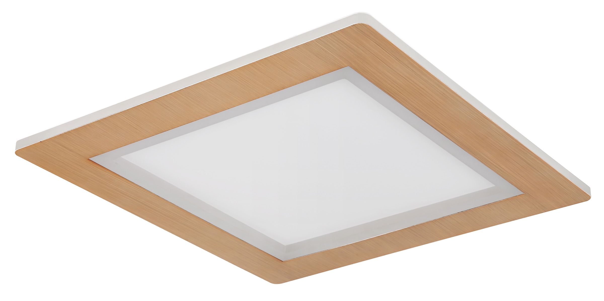 GLOBO LIGHTING LED Deckenleuchte »CLAY«, Leuchtmittel LED-Modul | LED fest integriert, Deckenlampe/holzoptik/quadratisch/Wohnzimmer/Schlafzimmer