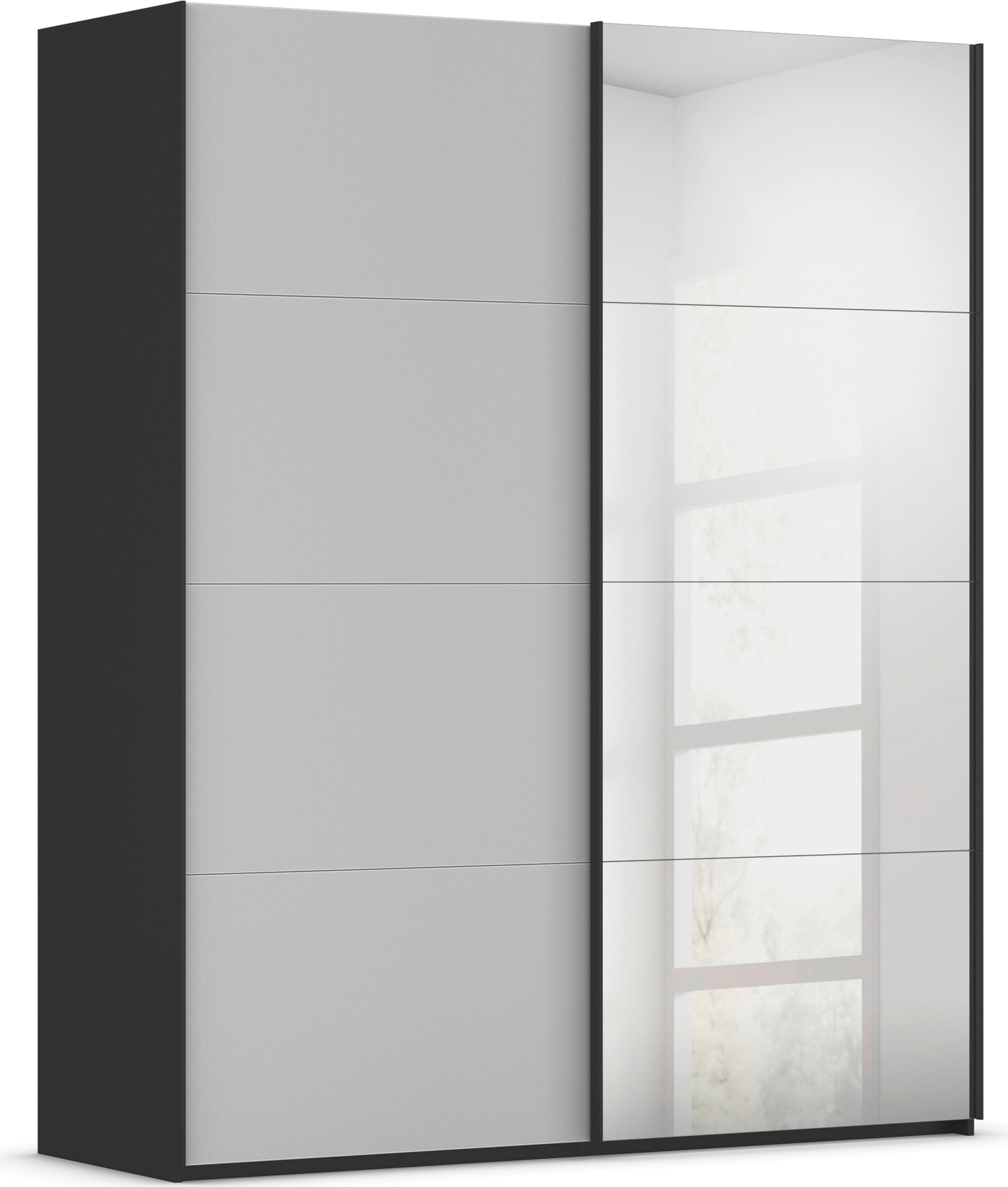 rauch "Kleiderschrank Schrank Garderobe Schlafzimmerschrank SCALE-FYRA" edle viergeteilte Türen Spiegel/Glas-Mix viele Farben MADE IN GERMANY
