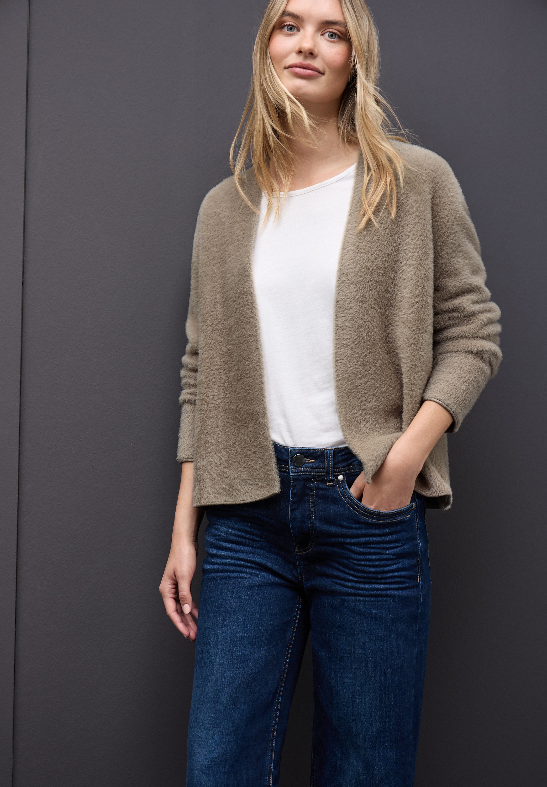 STREET ONE Stehkragenpullover in Unifarbe günstig online kaufen