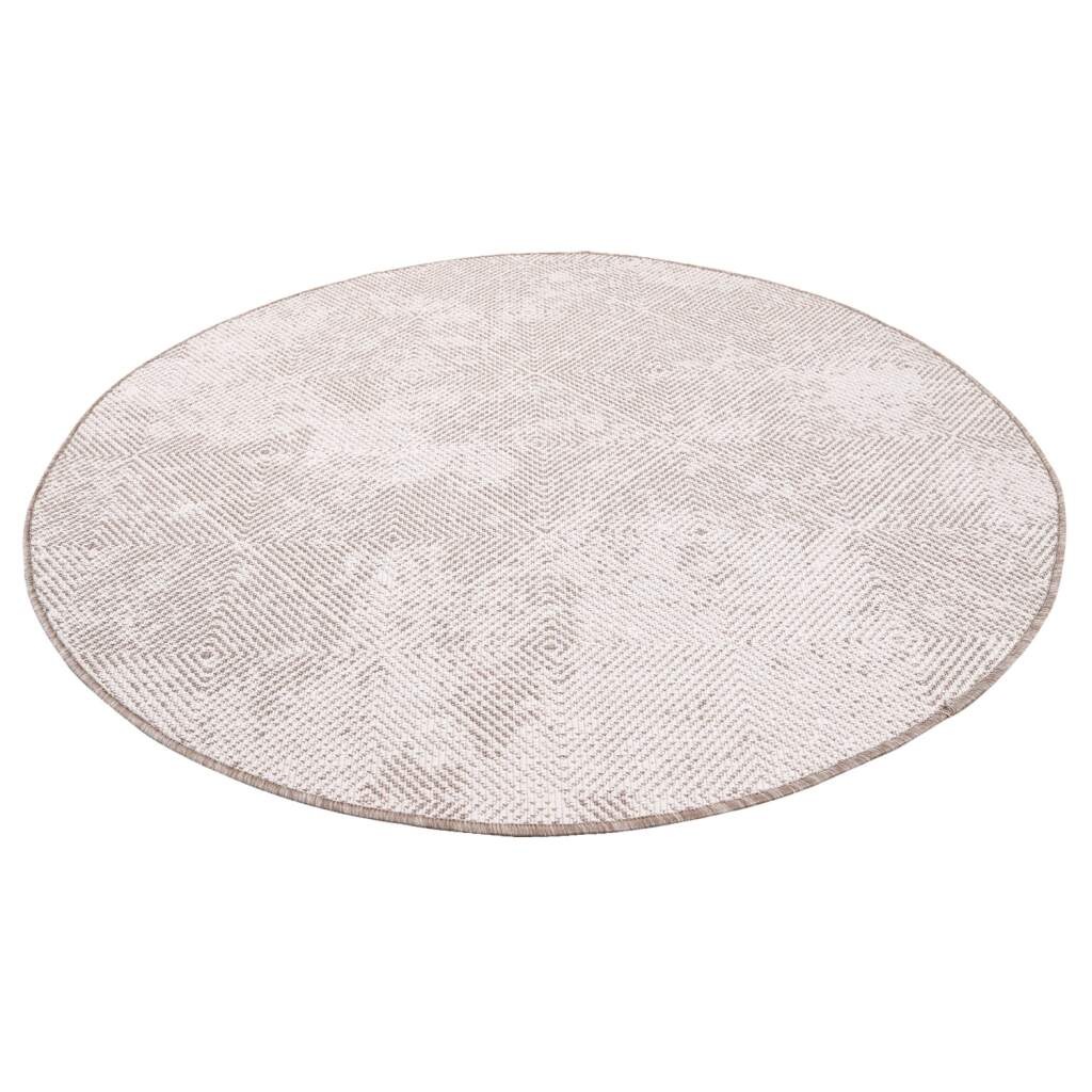 Carpet City Outdoorteppich »DUO RUG 5845«, rund, 5 mm Höhe, Wendeteppich Wetterfest In- & Outdoor, Balkon, Terrasse, Wohnzimmer