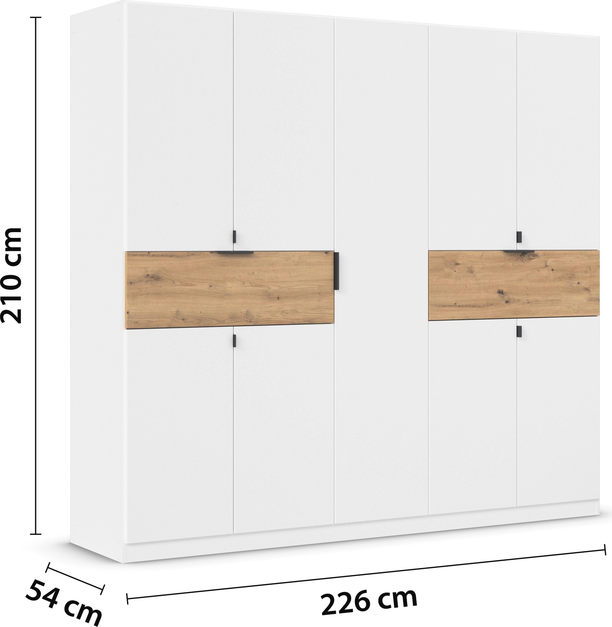 rauch Drehtürenschrank »Kleiderschrank Schrank Garderobe Wäscheschrank TICAO«, (Schubladen in der Höhe variabel positionierbar), mit 2 geräumigen Schubladen, viel Stauraum MADE IN GERMANY