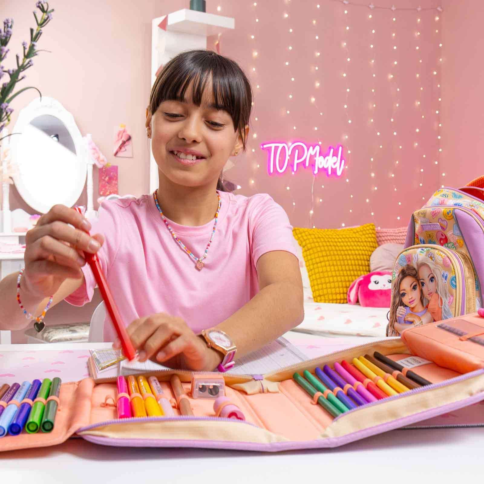 Depesche Buntstift »Deluxe Federtasche GIRL POWER inkl. Stifte TOPModel 5 x 15,5 x 22 cm violett«