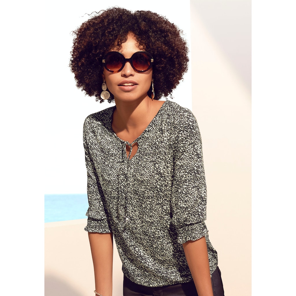 LASCANA 3/4-Arm-Shirt mit Bändchen zum schnüren LASCANA 3/4-Arm-Shirt mit Bändchen zum schnüren