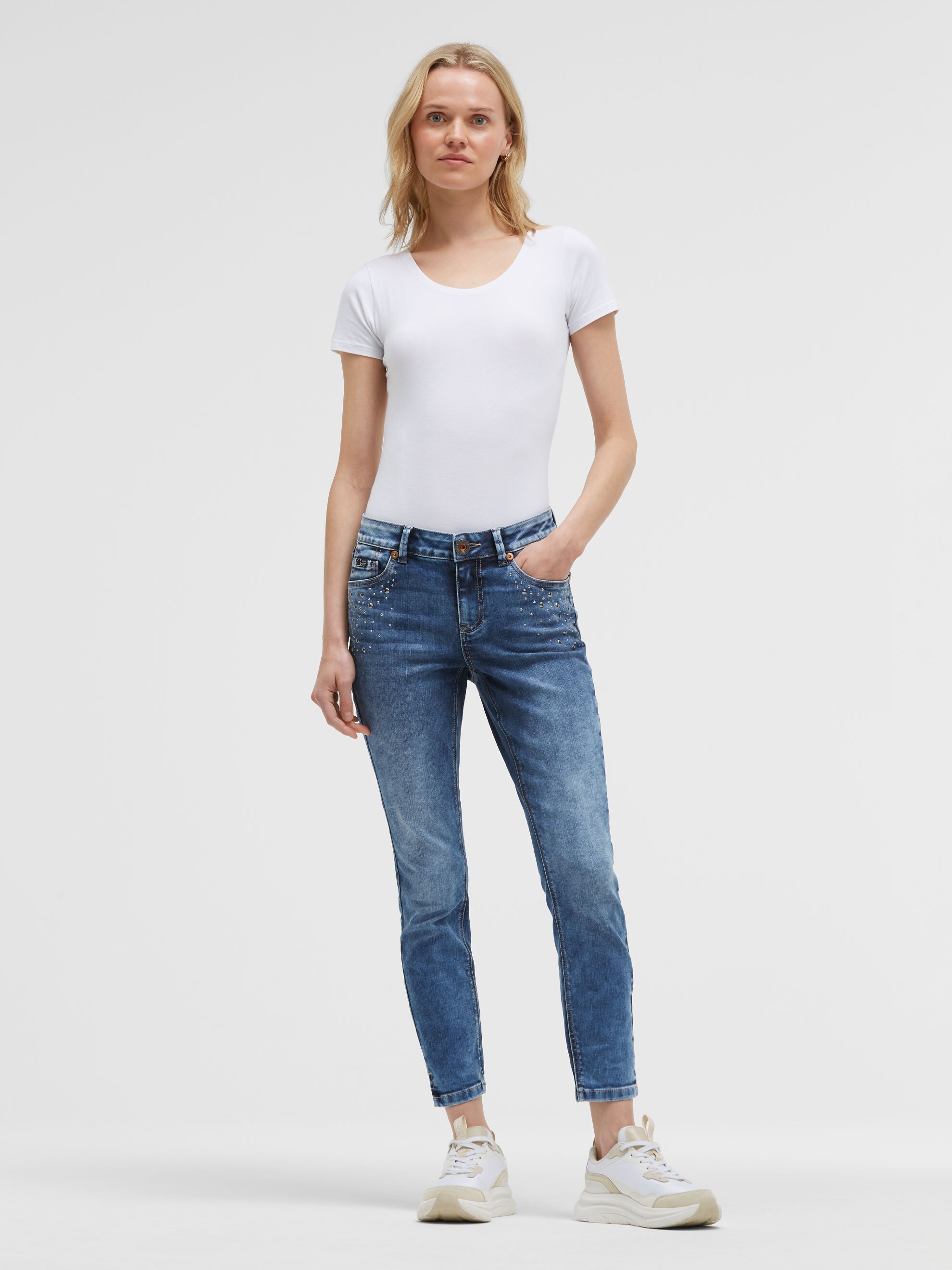 SOCCX Slim-fit-Jeans mit normaler Leibhöhe
