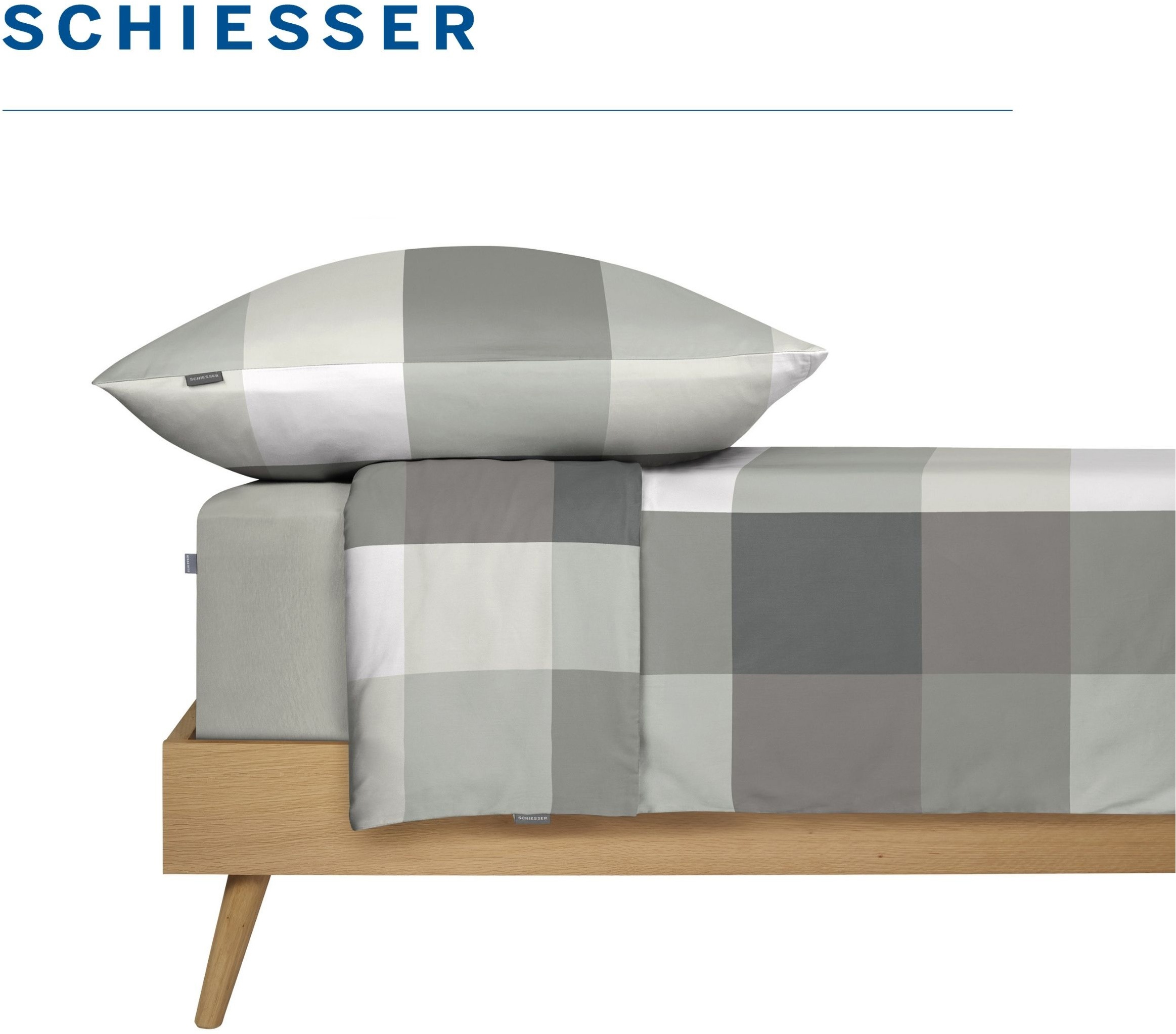 Schiesser Bettwäsche »Travis aus weicher Baumwolle mit zeitlosen Karos« 2 OEKO-TEX® MADE IN GREEN