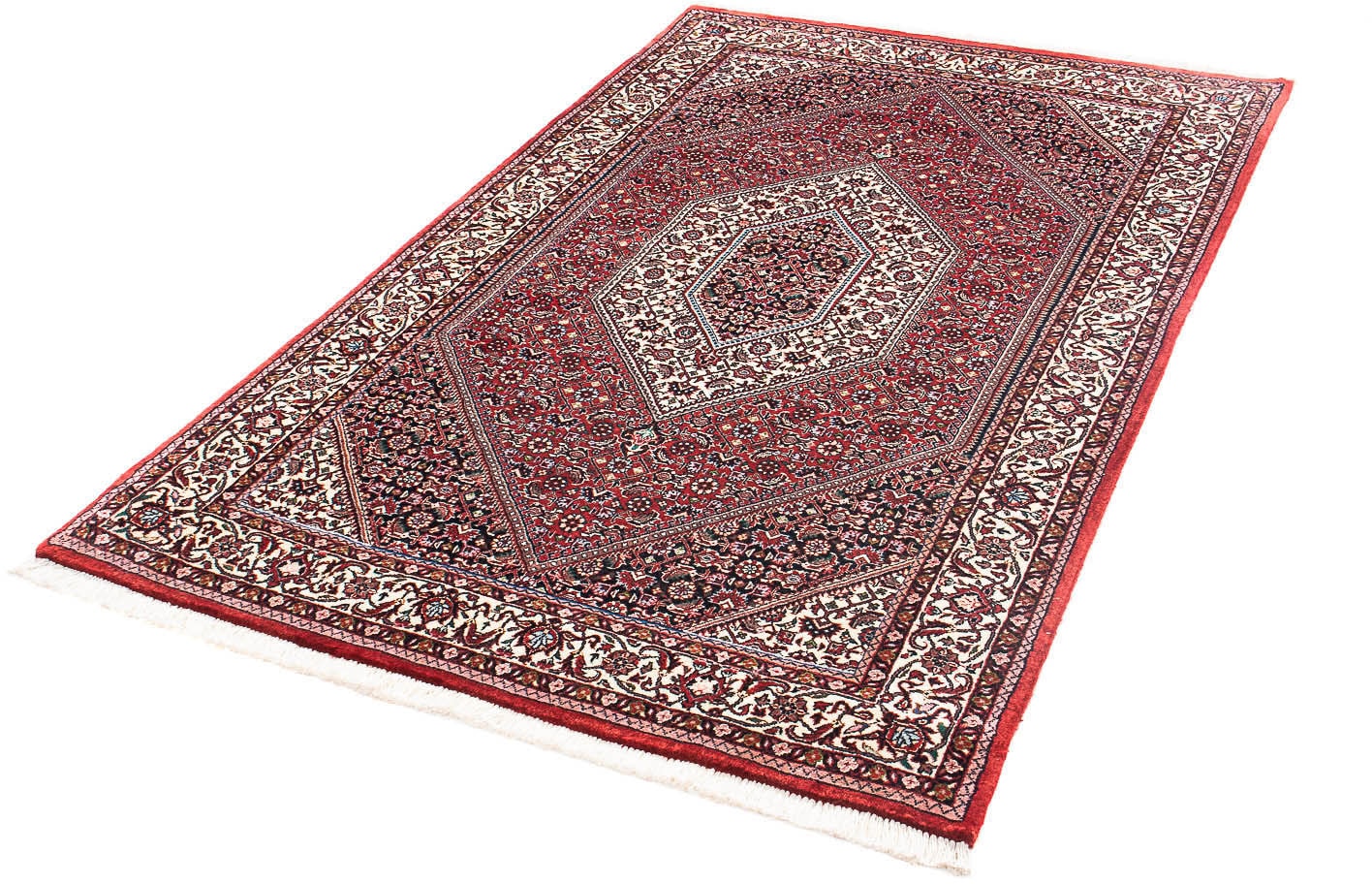 Seidenteppich »Bidjar Stark Gemustert 104 x 98 cm«, quadratisch, Unikat mit Zertifikat