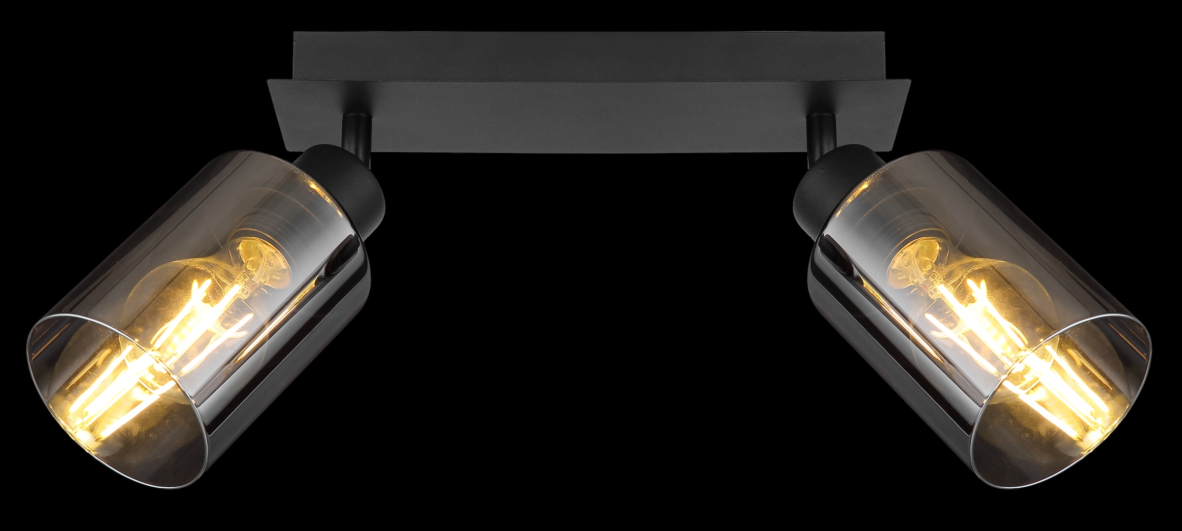 GLOBO LIGHTING Deckenstrahler »HADERA«, Leuchtmittel E27 | ohne Leuchtmittel, Strahler/Glas rauchfarben/Wohnzimmer/Flur/LxBxH: 270x90x215mm