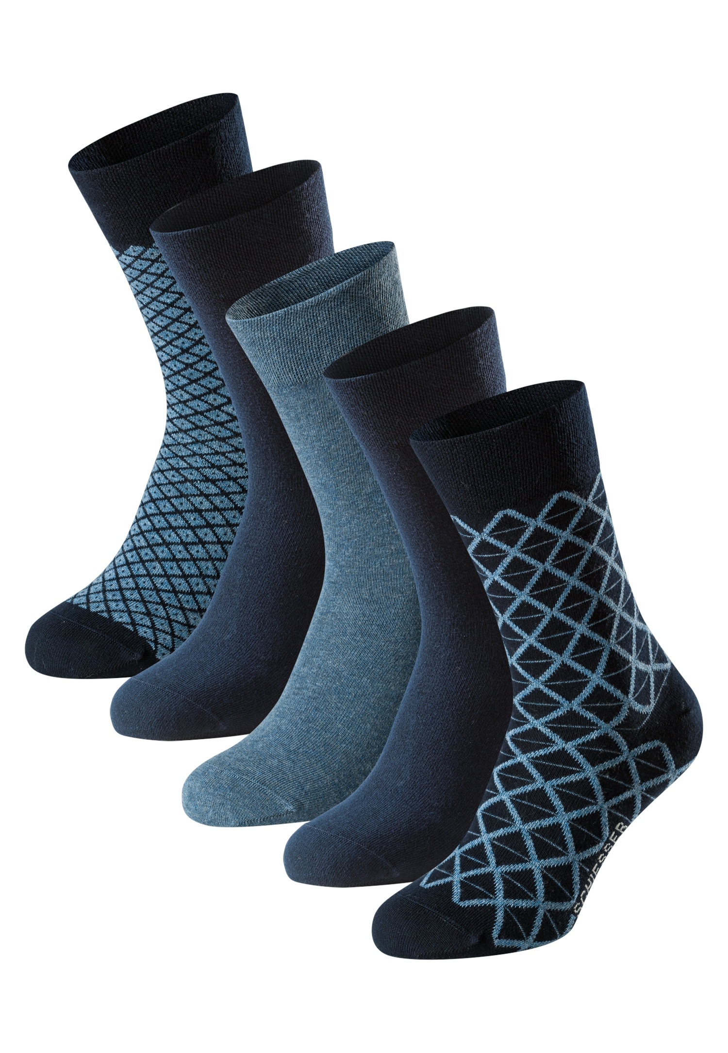 Schiesser Socken "Bluebird" 5 Paar tlg. druckfreier Bund, Fersen und Zehen günstig online kaufen