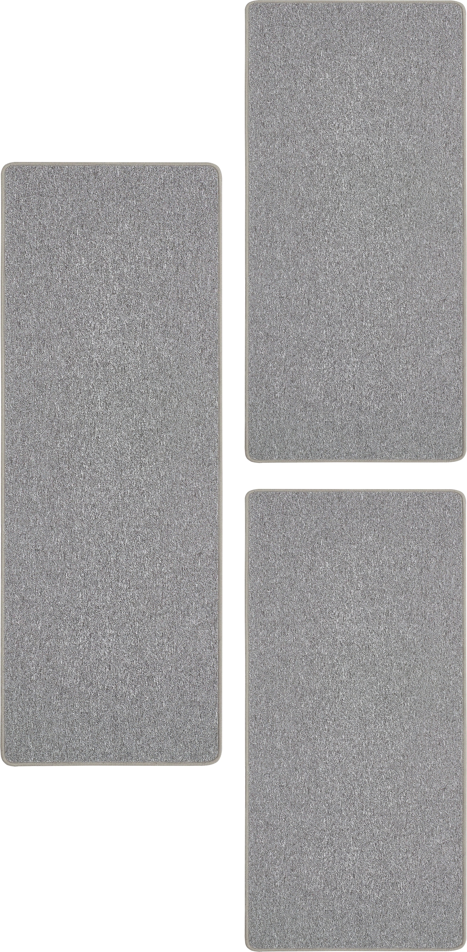 Bettumrandung ANDIAMO "Luton, Made in Germany" Gr. 14, grau, H:5mm, Obermaterial: 100% Polypropylen, Bettumrandungen, Bettvorleger, Läufer-Set für das Schlafzimmer, melierte Optik