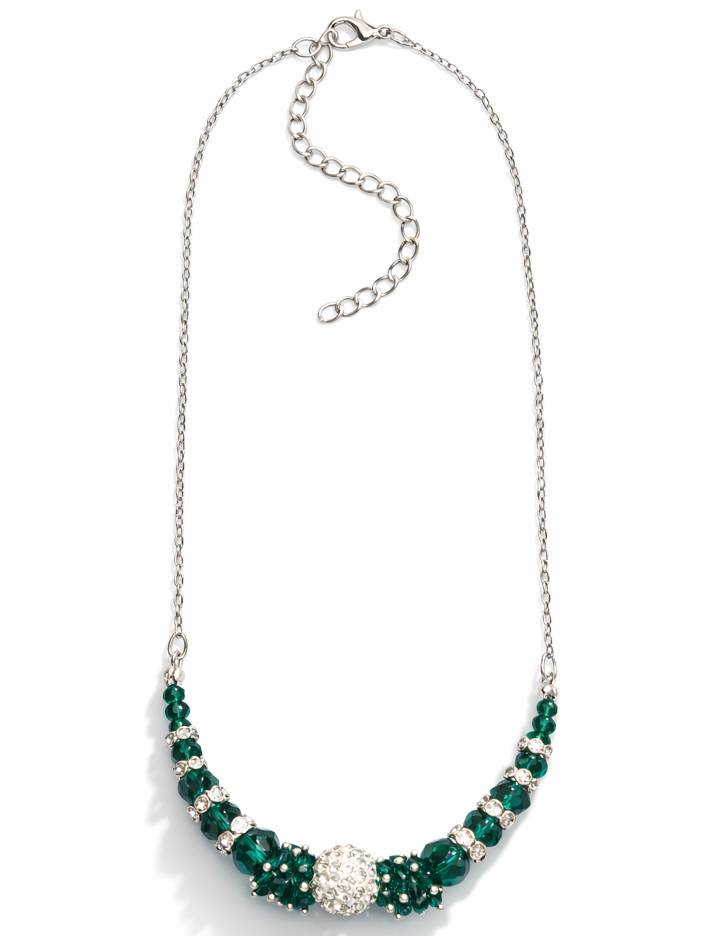 Kette mit Anhänger "Miriam", Damen, Gr. onesize, Glas, grün, COLLEZIONE ALESSANDRO, Basic, Halsketten, mit vielen kleinen Glassteinen