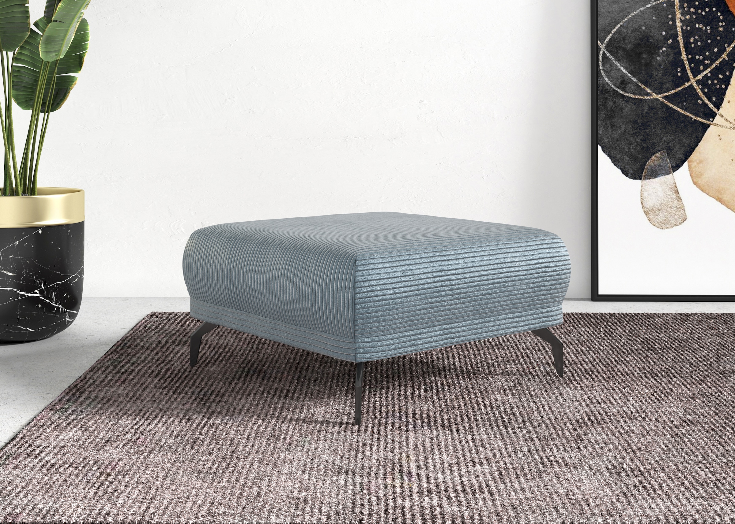 Home affaire Hocker "Coco" Cord-Bezug in 2 Ausführungen, Füßen 15 cm hoch günstig online kaufen