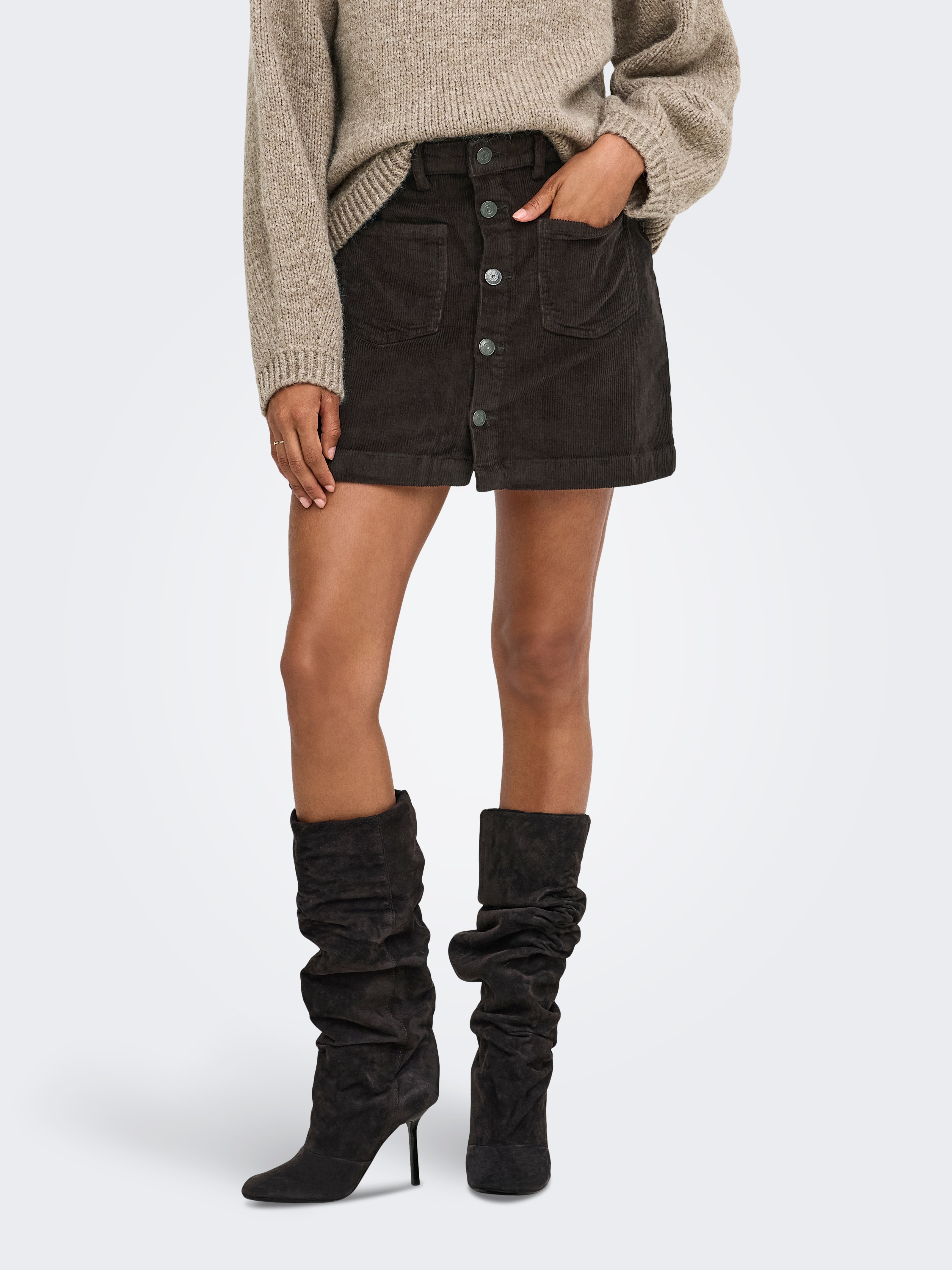 ONLY Cordrock "ONLAMAZING HW CORD SKIRT" Baumwollmischung
