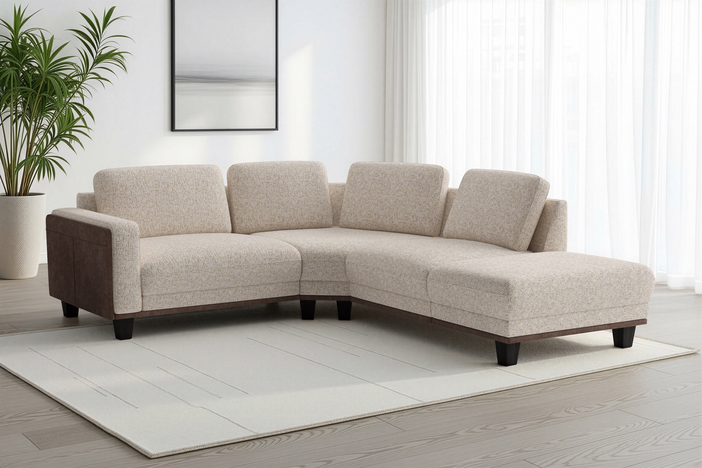 sit&more Ecksofa "Concept" Modernes Sofa in drei Fußfarben zur Auswahl