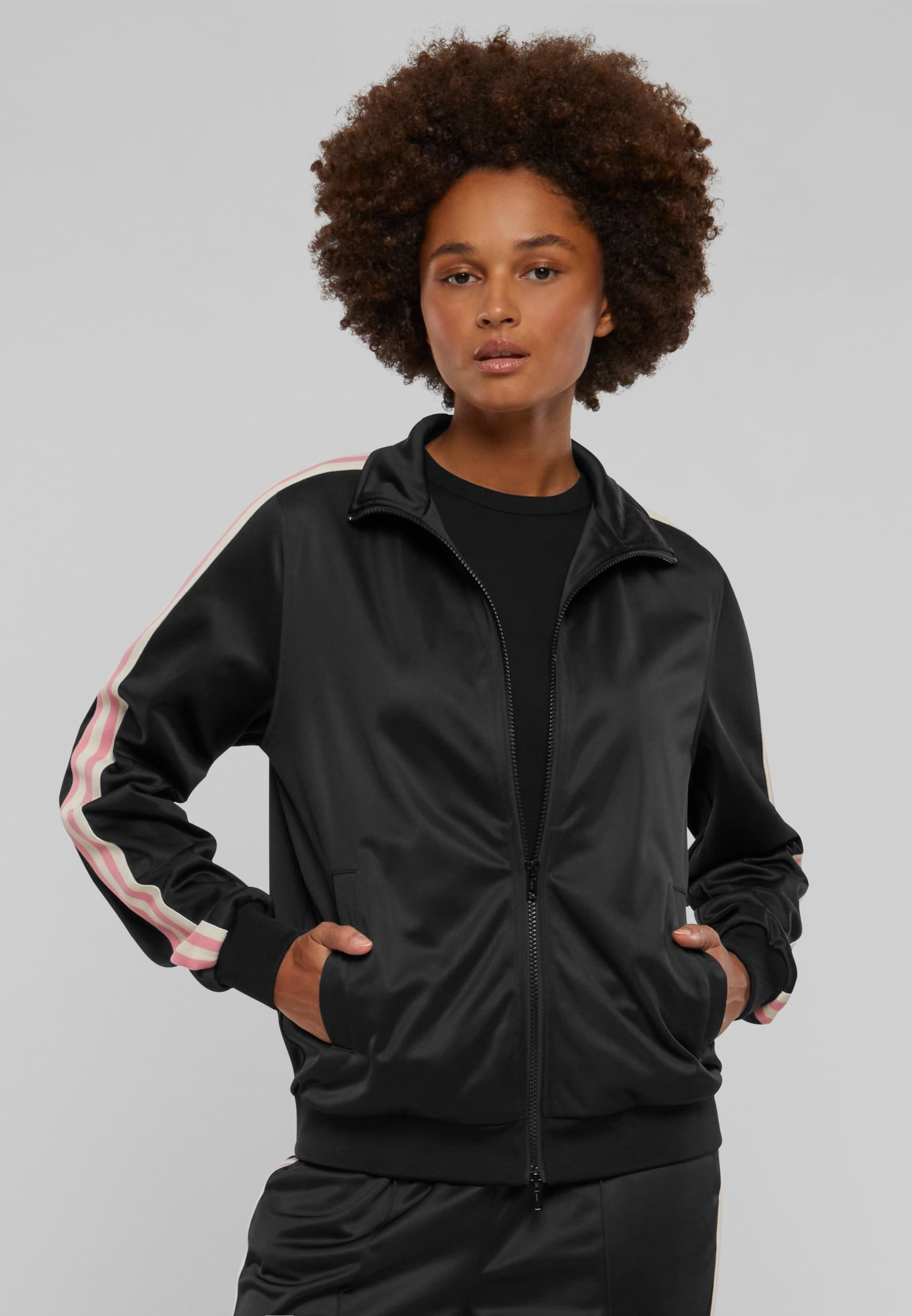 URBAN CLASSICS Trainingsjacke »Urban Classics Damen Ladies Retro Track Jacket«, (1 St.), ohne Kapuze