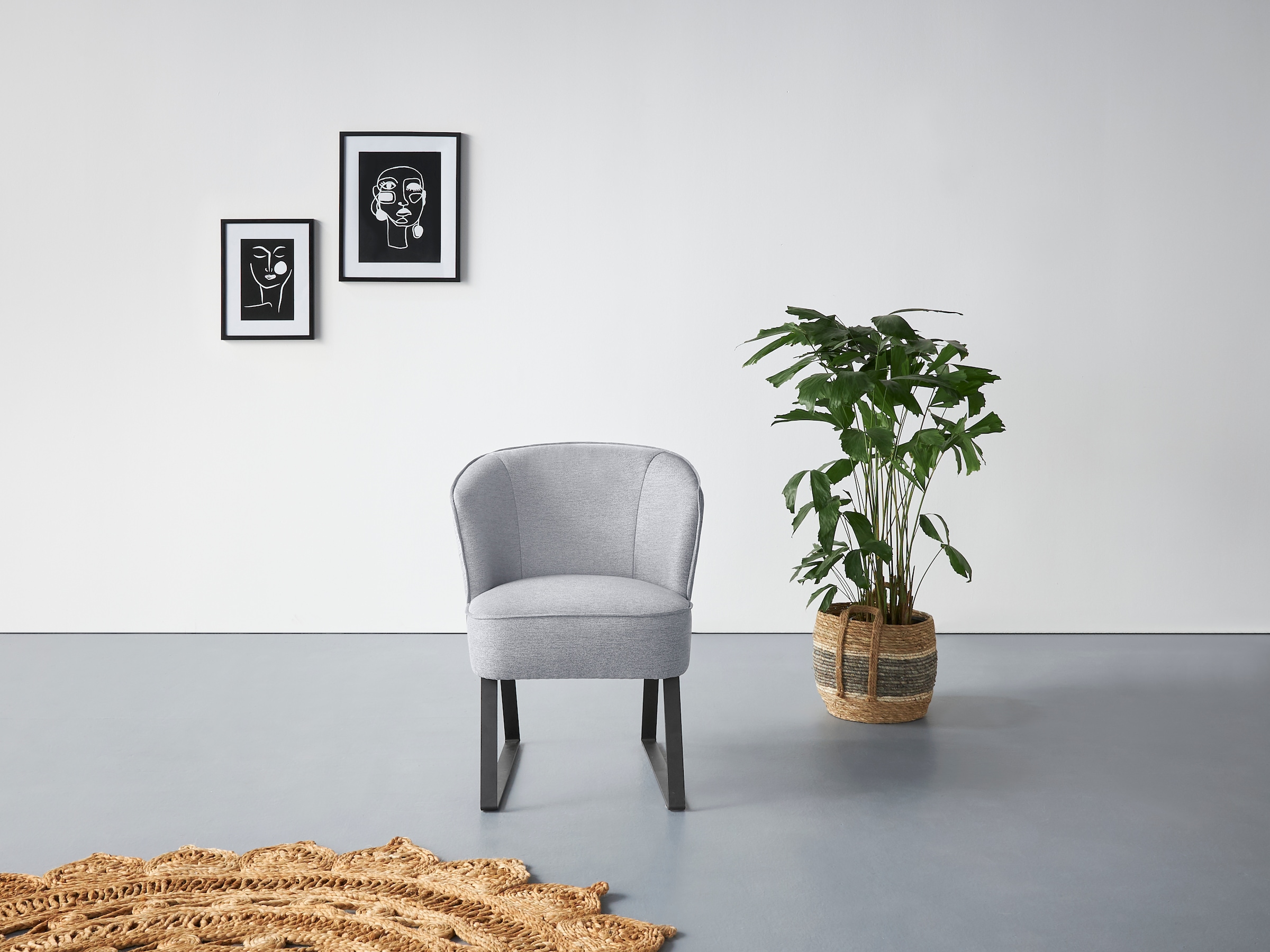 exxpo - sofa fashion Sessel »Americano«, mit Keder und Metallfüßen, Bezug in verschiedenen Qualitäten, 1 Stck.