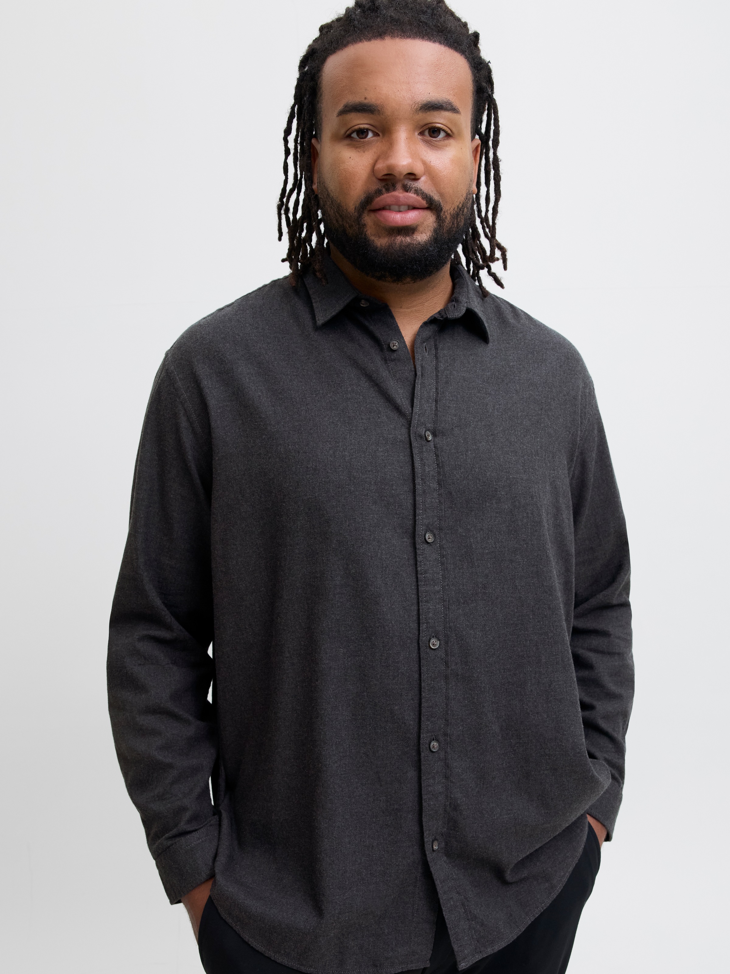 Jack & Jones PlusSize Langarmhemd "JJECLASSIC MELANGE SHIRT L/S SN PLS" günstig online kaufen