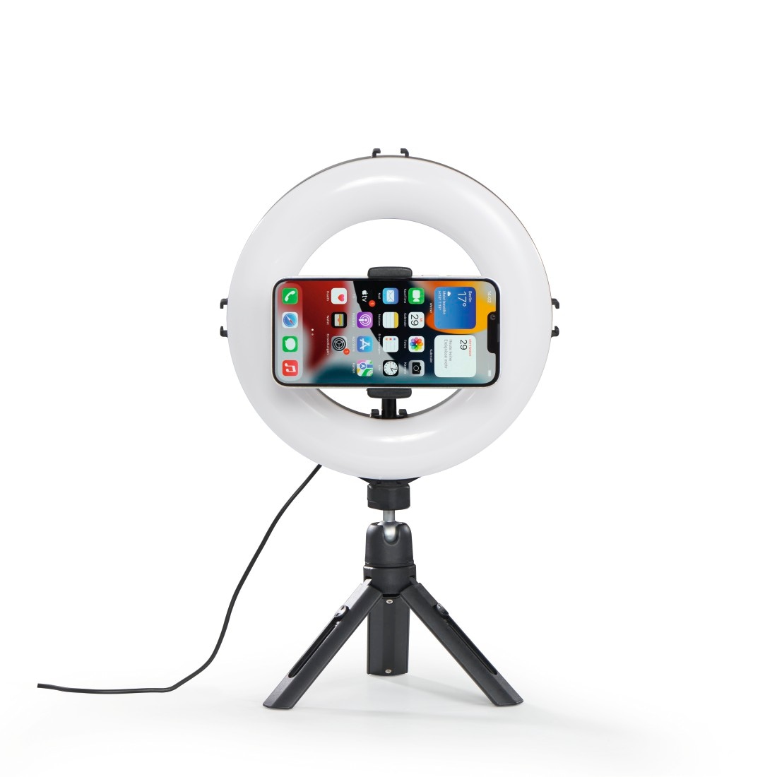Hama Ringlicht »LED Ringleuchte mit Stativ für Handy, Webcam, Mikrofon, Videokonferenz«