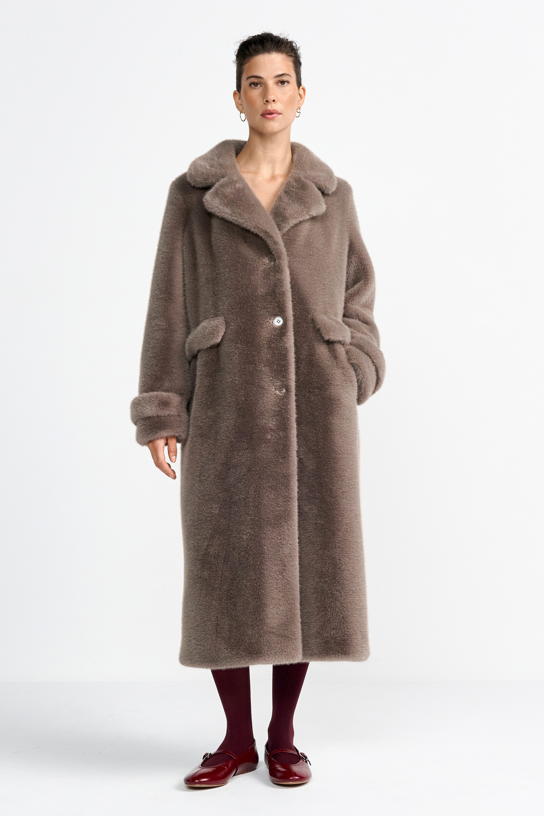 RICHROYAL Fellimitatmantel mit Schlitz hinten, normale Passform, Reverskrag günstig online kaufen