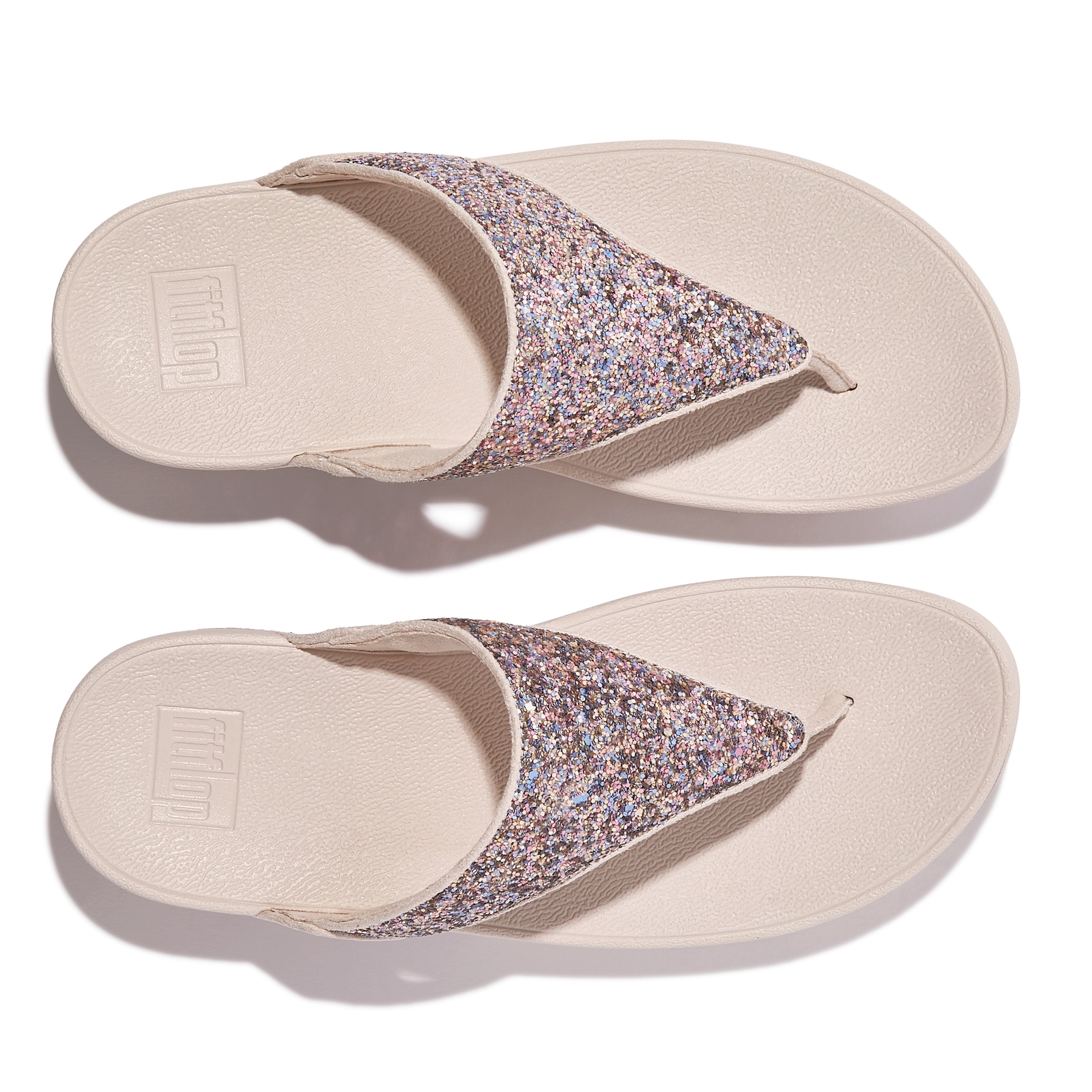 Fitflop Zehentrenner »LULU«, Dianette, Pantolette, Slides mit buntem Glitter
