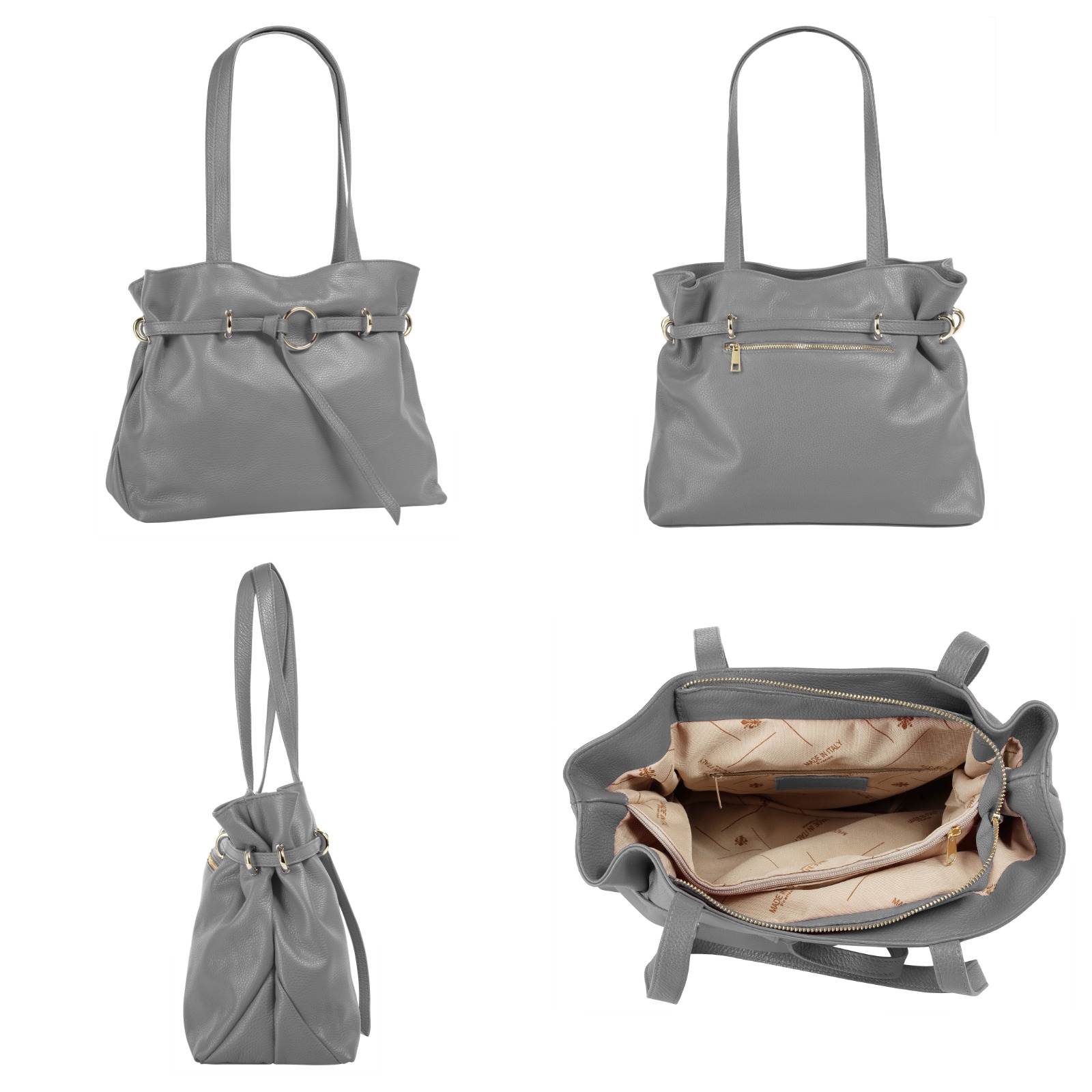 Samantha Look Henkeltasche, echt Leder, Made in Italy
