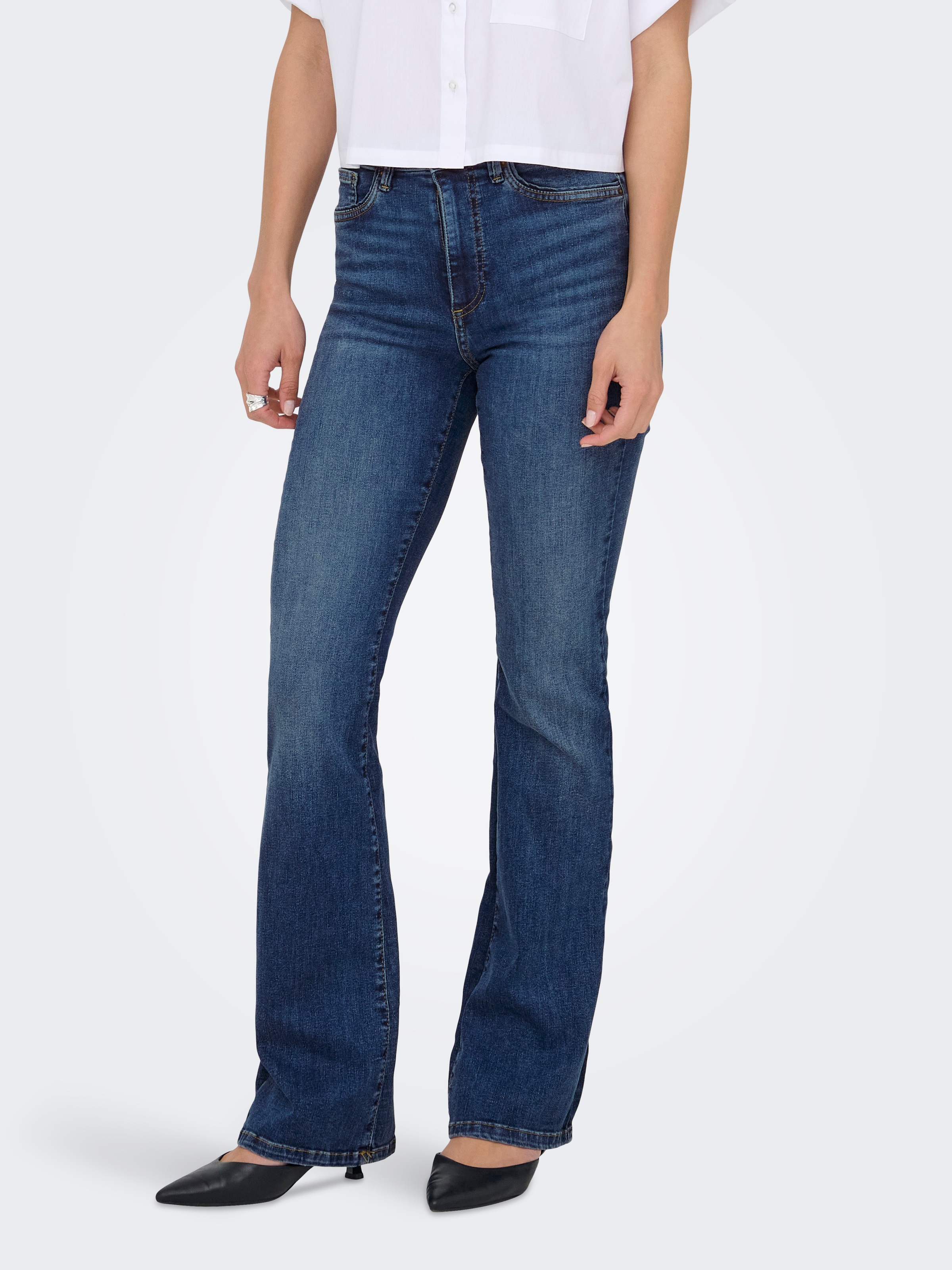 ONLY Bootcut-Jeans "ONLWAUW HW FLARED DNM TAI540" günstig online kaufen