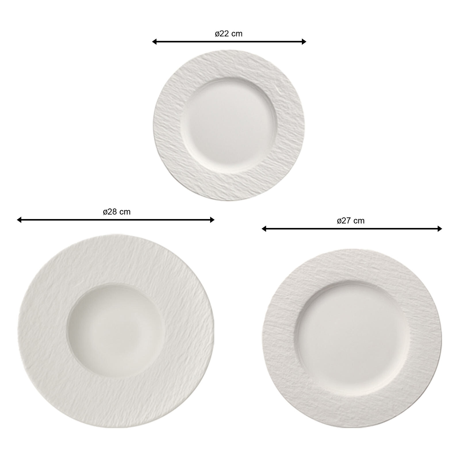 Villeroy & Boch Geschirr-Set »Teller-Set Manufacture Rock 6er Set weiß«