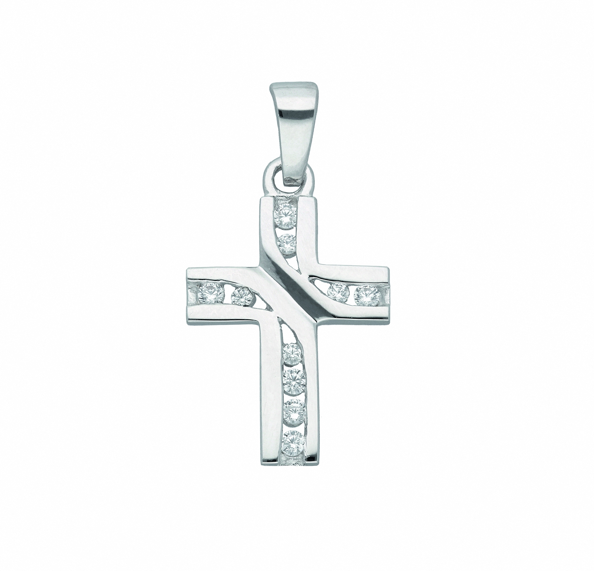 Adelia´s Kette mit Anhänger »925 Anhänger Kreuz Set Schmuckset Silber Halskette mit mit Zirkonia«