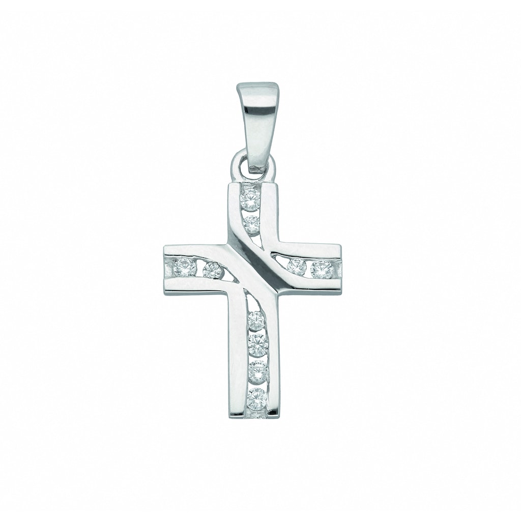 Adelia´s Kettenanhänger »925 Silber Kreuz Anhänger mit Zirkonia« mit Zirkonia Silberschmuck für Damen & Herren