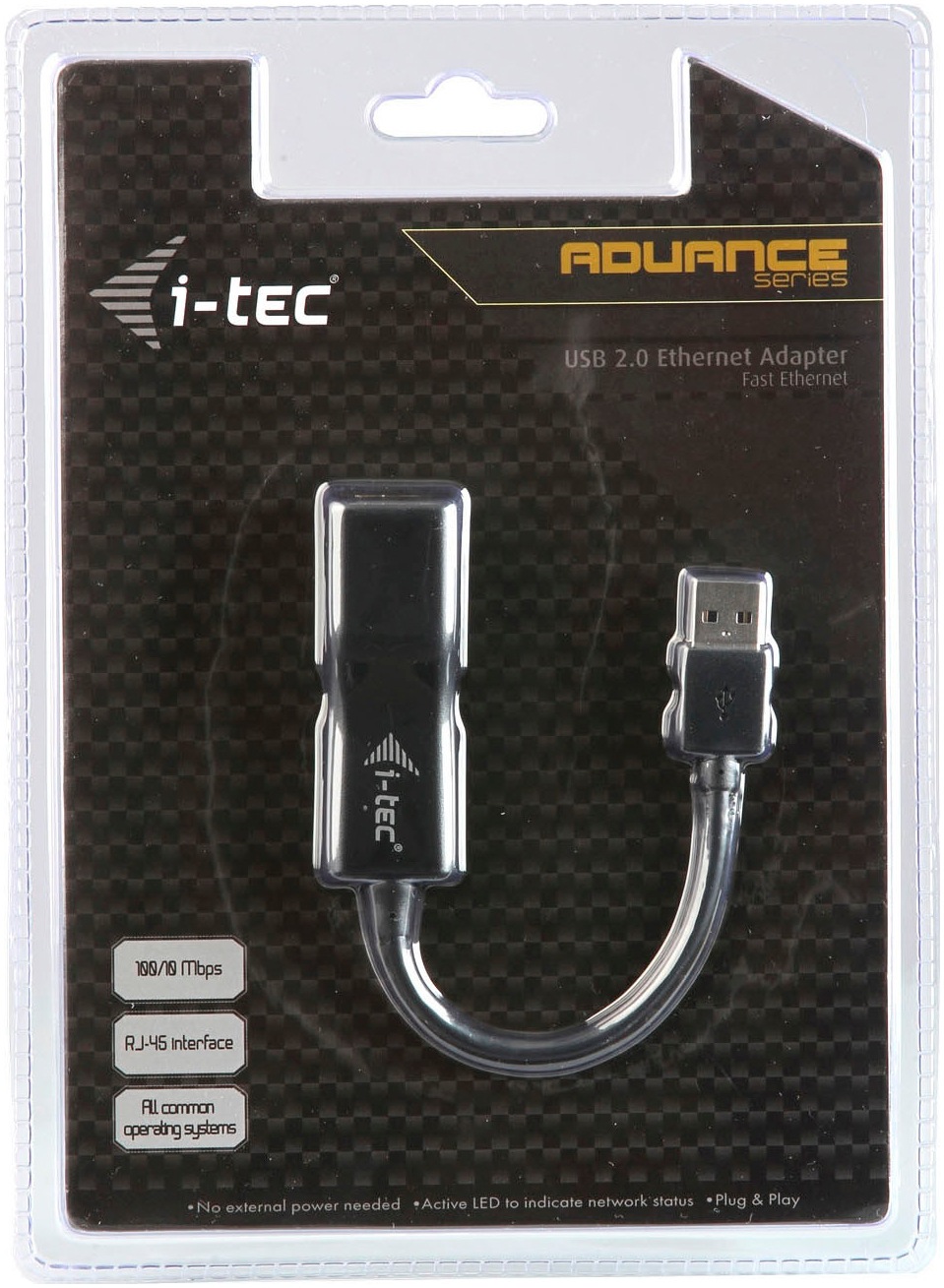 I-TEC USB-Adapter »USB Fast Ethernet Adapter Netzwerkkarte«, RJ-45 (Ethernet) zu USB 2.0