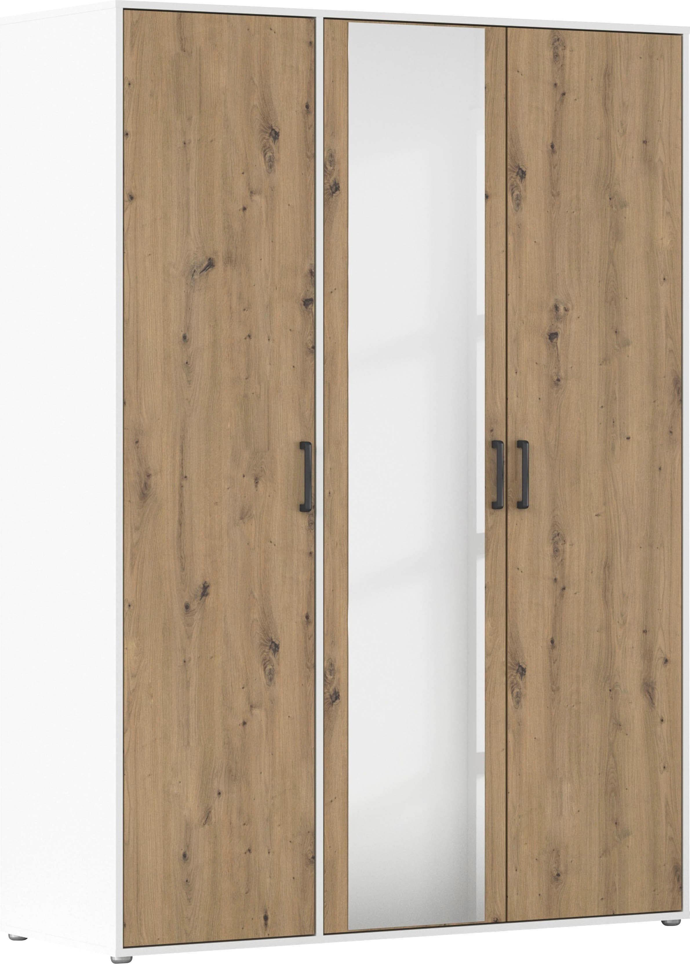 rauch "Kleiderschrank Schrank Garderobe Wäscheschrank VOYAGER" in 3 verschiedenen Ausstattungen BASIC/CLASSIC/PREMIUM, mit modernen Griffen in Graumetallic und Spiegel