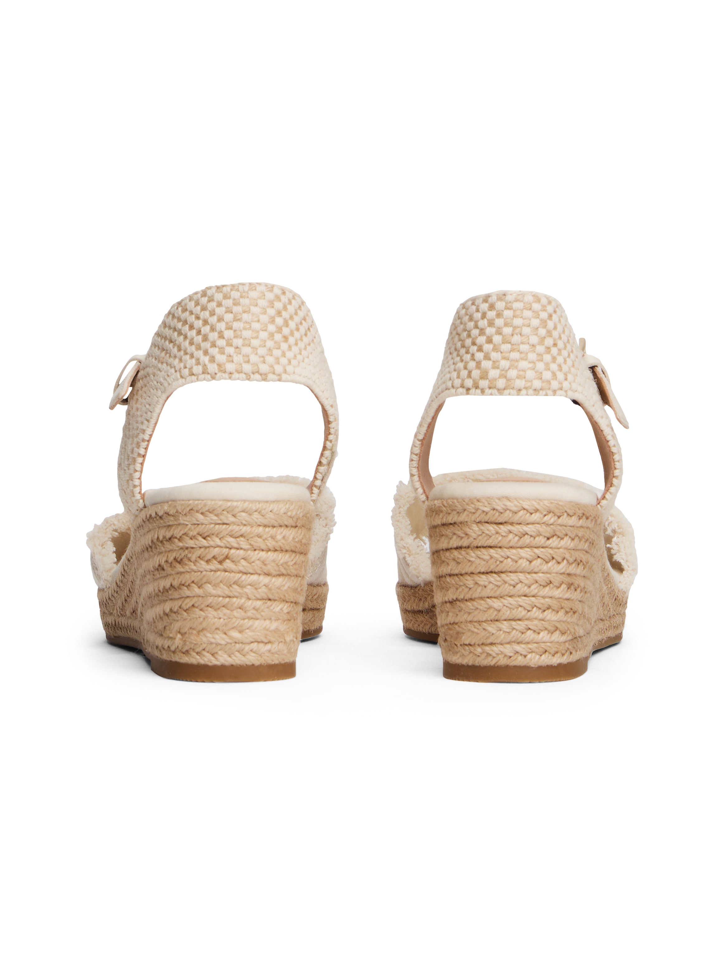 Tommy Hilfiger Keilsandalette »FRINGE CANVAS MEDIUM WEDGE«, Plateau, Sommerschuh, Riemchensandale mit Streifen