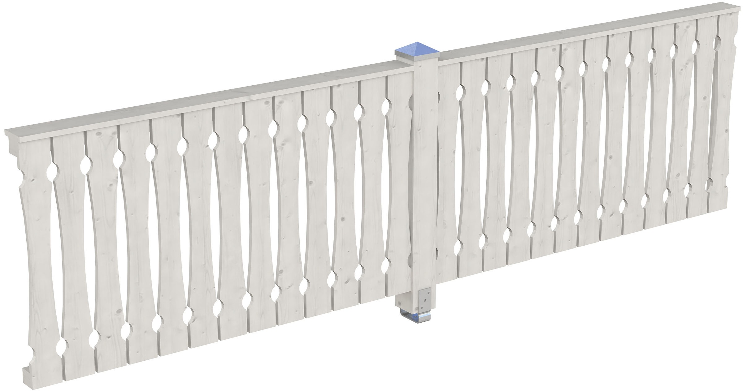 Brüstungsgeländer SKANHOLZ, H:96cm L:335cm, weiß, Geländer, "Balkonschalung", für die Seite