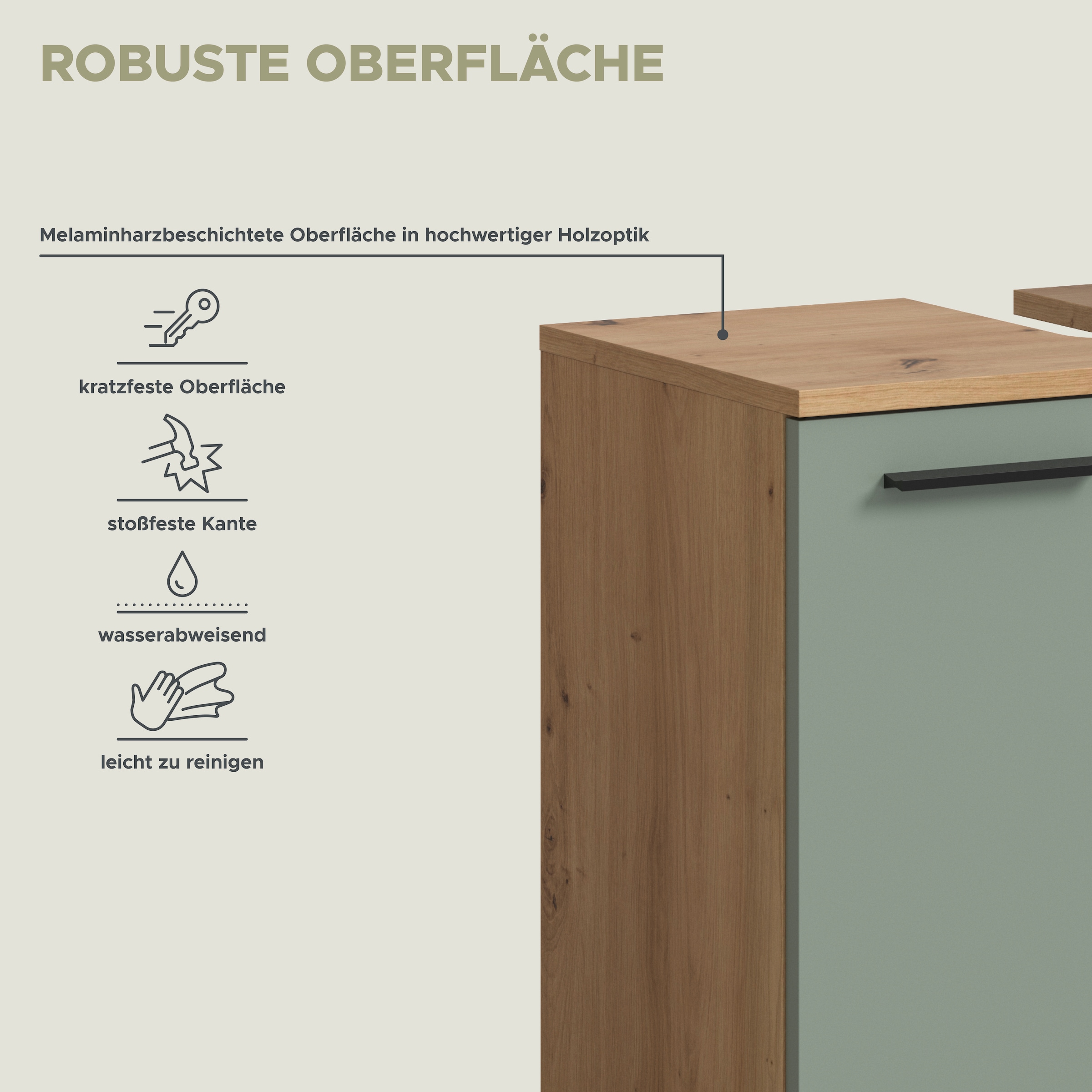 welltime Badmöbel-Set »LUCCA, 4-tlg. Badkombination, viel Stauraum, modernes Design« 4 Stk. tlg.