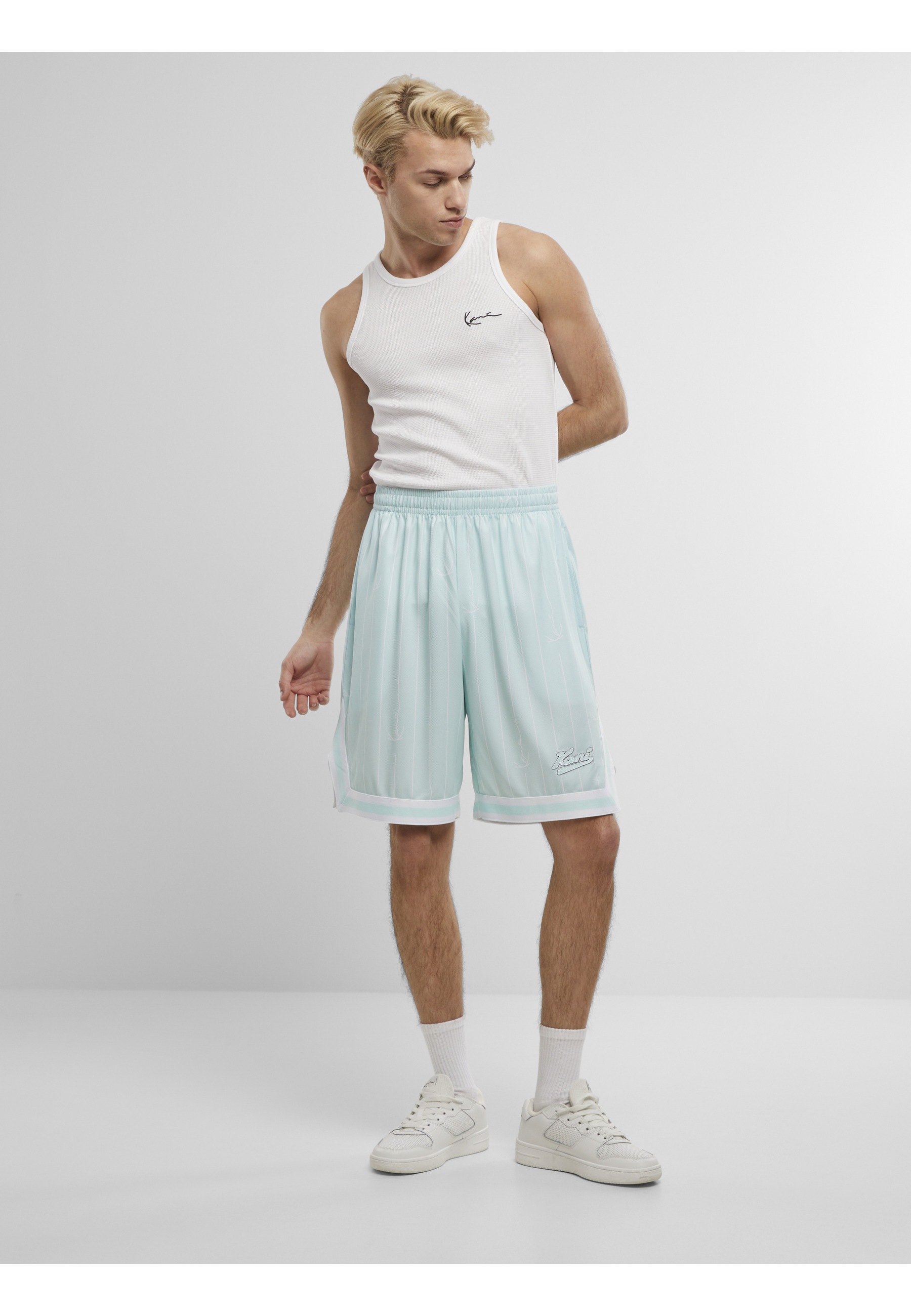 Karl Kani Shorts »Karl Kani Small Varsity Logo Pinstripe Mesh Shorts«