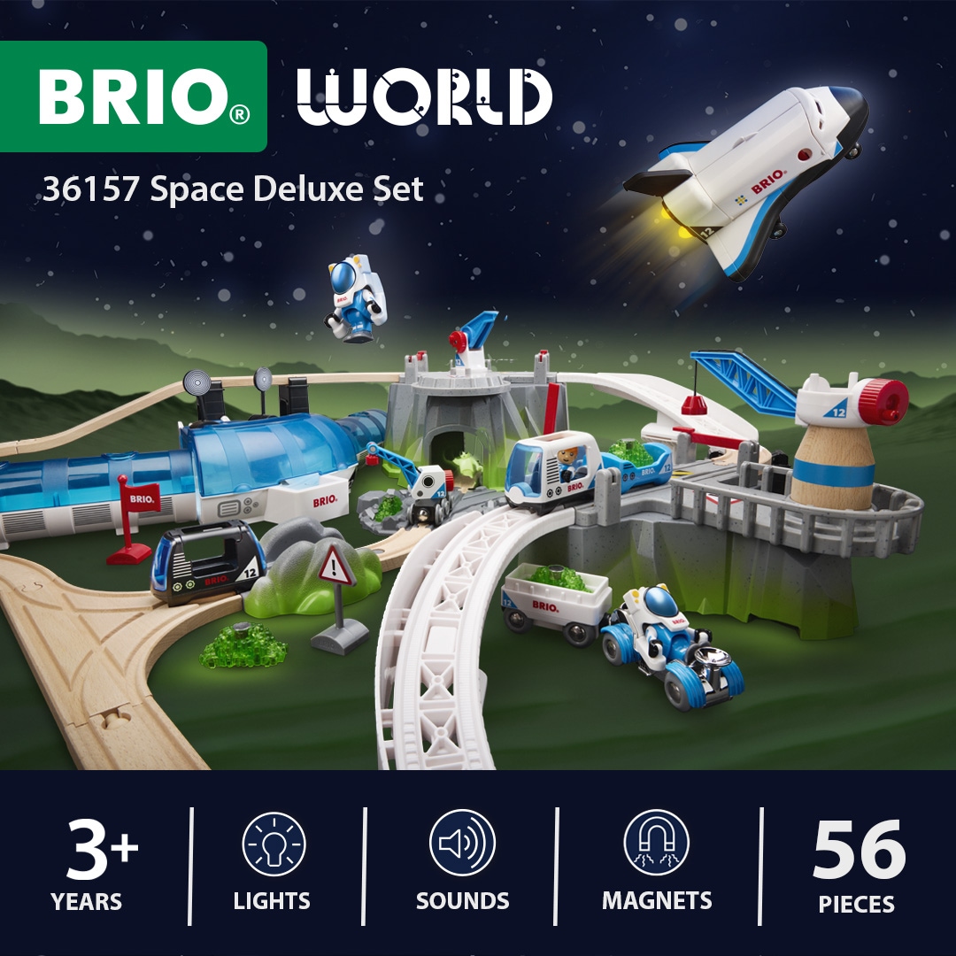 BRIO® Spielwelt »BRIO® WORLD, Weltraum Deluxe Zugset (36157)« mit Licht und Sound