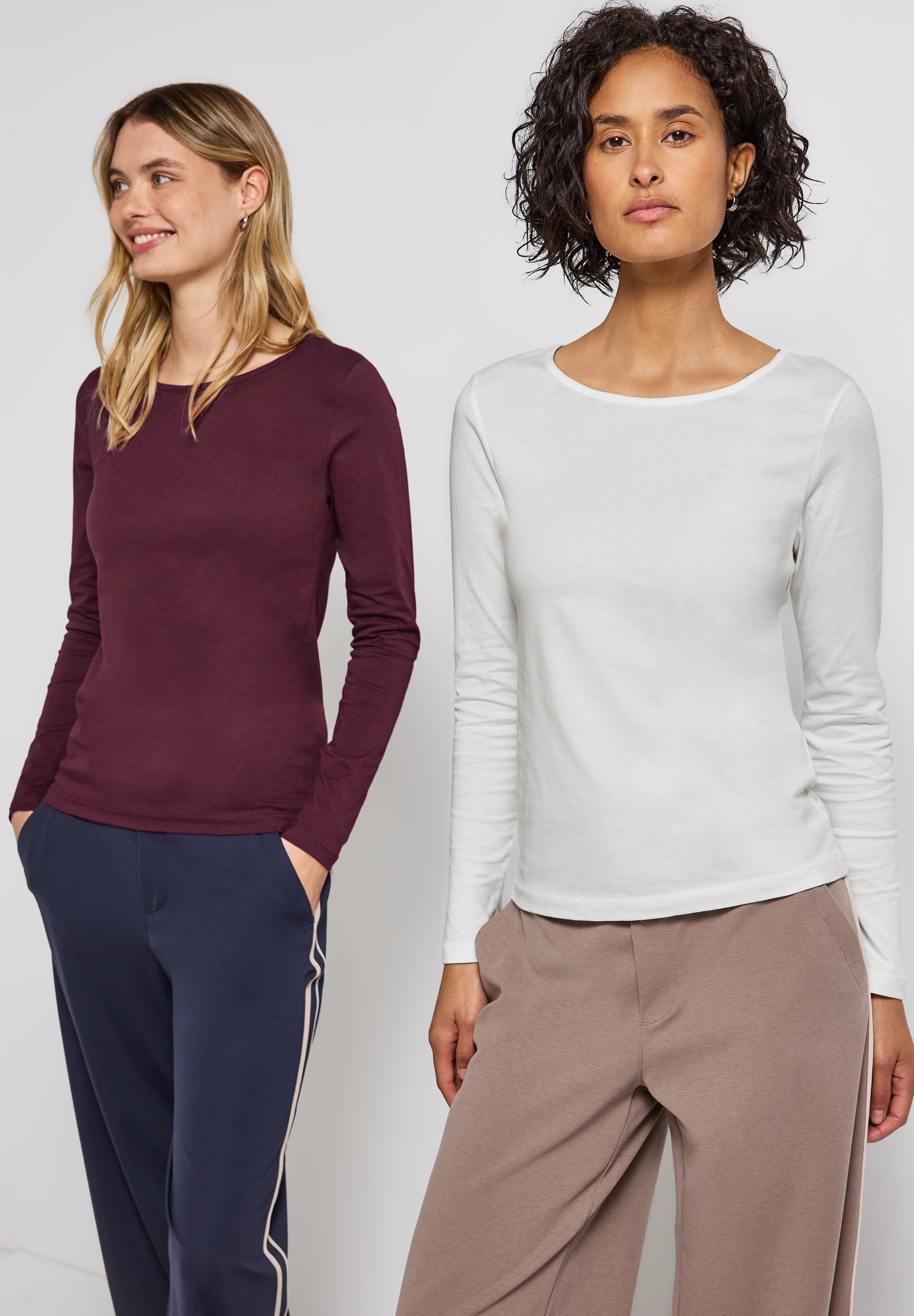 STREET ONE Langarmshirt aus reiner Baumwolle