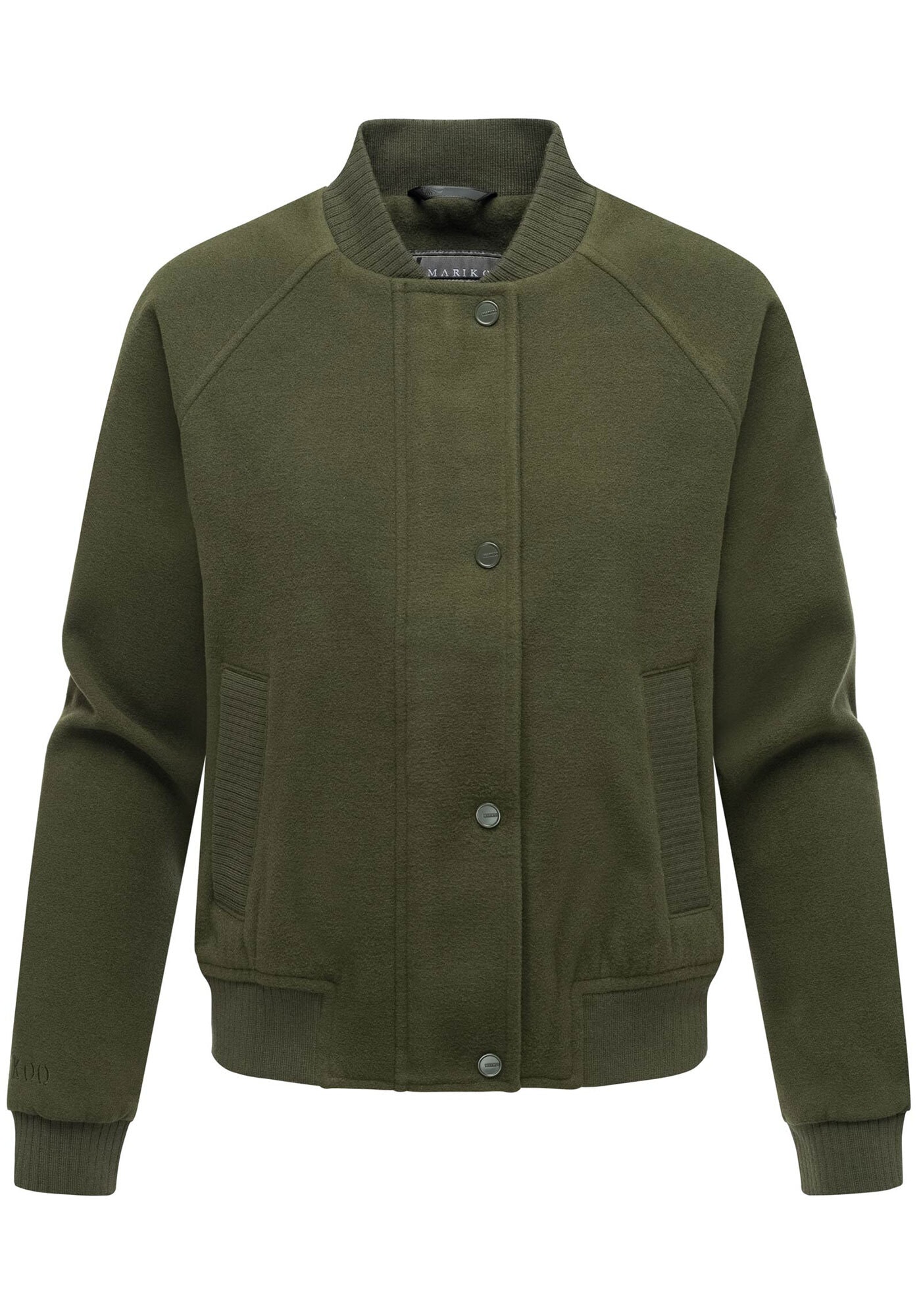 Marikoo Collegejacke »Zunaa«, Modische Jacke im Collegejacken-Stil mit Rippbündchen und Raglanärmeln