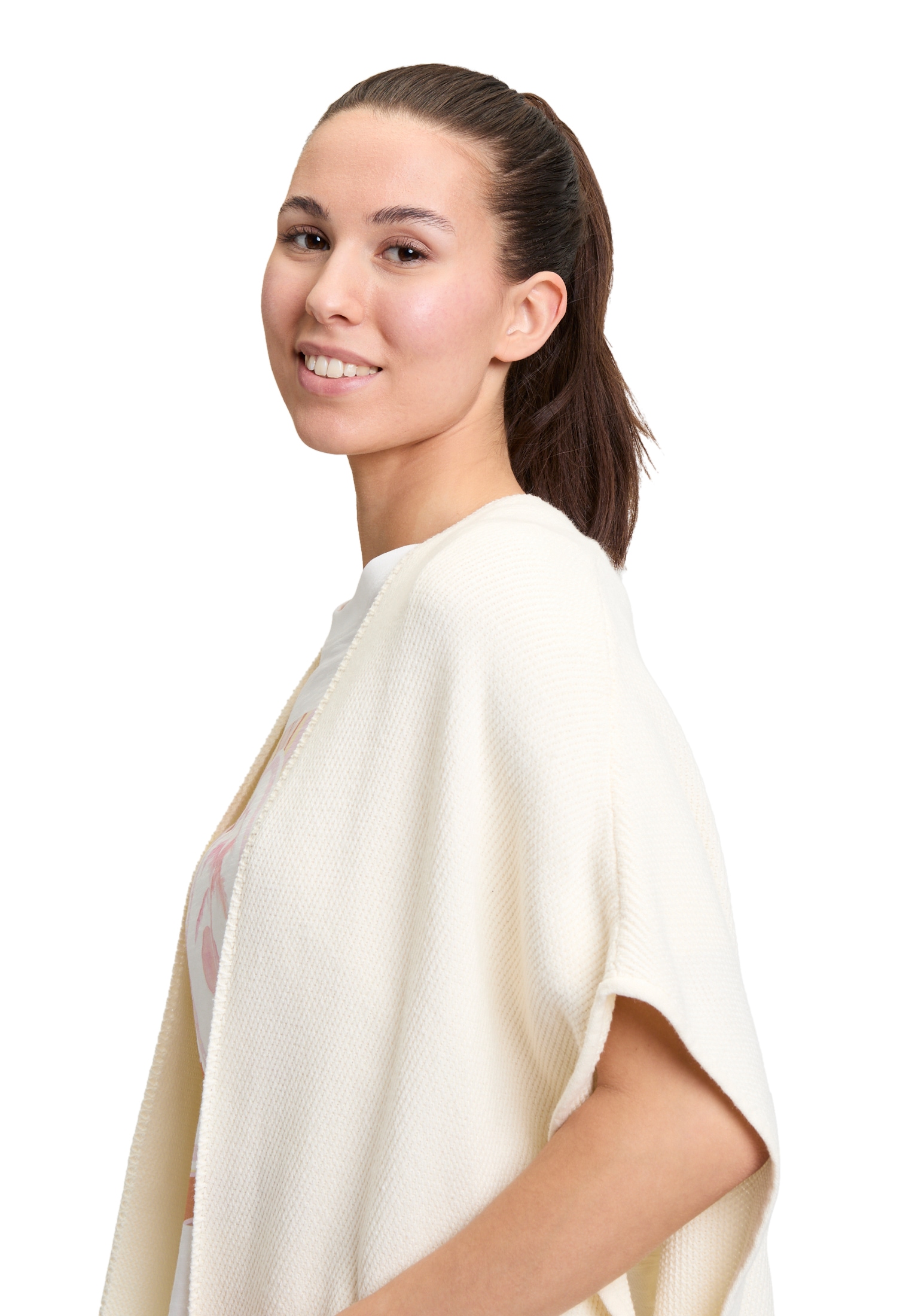 Cartoon Strickjacke »Cartoon Strick-Poncho mit Stickerei«, Stickerei