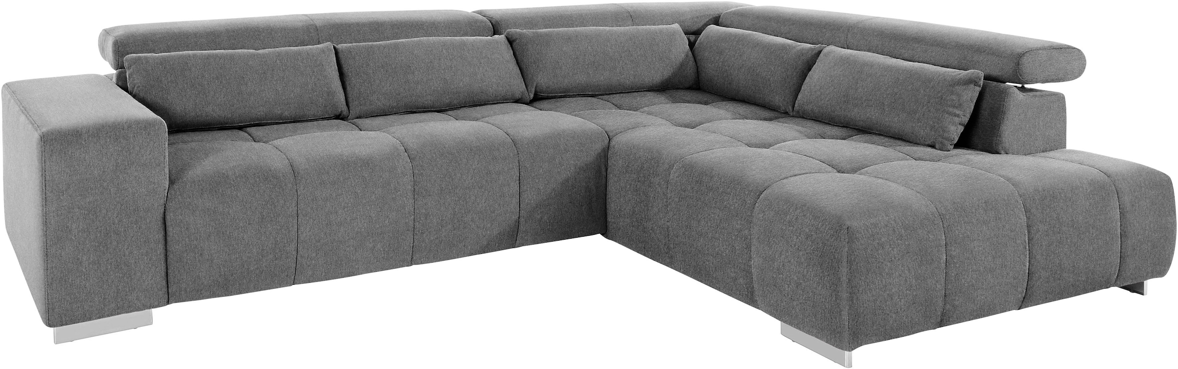 COTTA Ecksofa »Orion L-Form«, mit Kopfteilverstellung & 5 Nierenkissen
